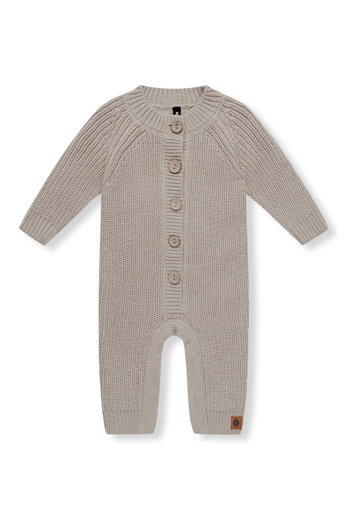Chunky Knit Jumpsuit in Almond