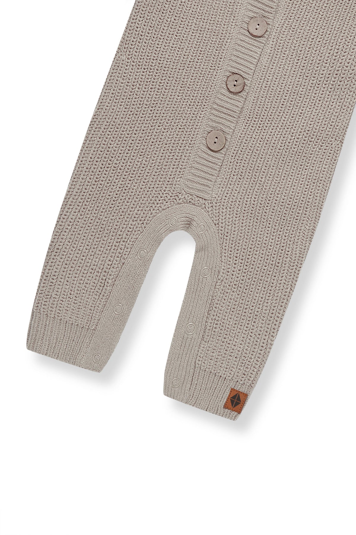 Bottom part of Chunky Knit Jumpsuit in Almond on a white background