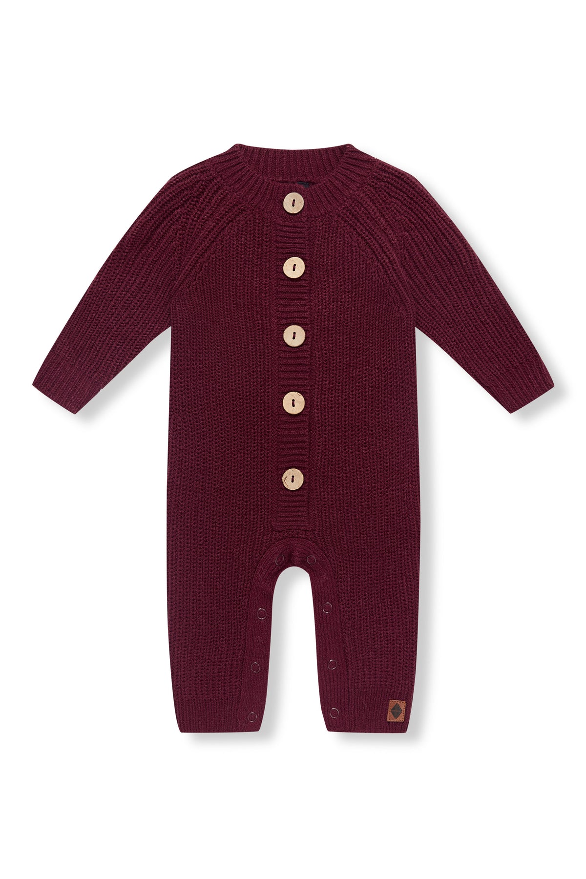 Chunky Knit Jumpsuit in Burgundy