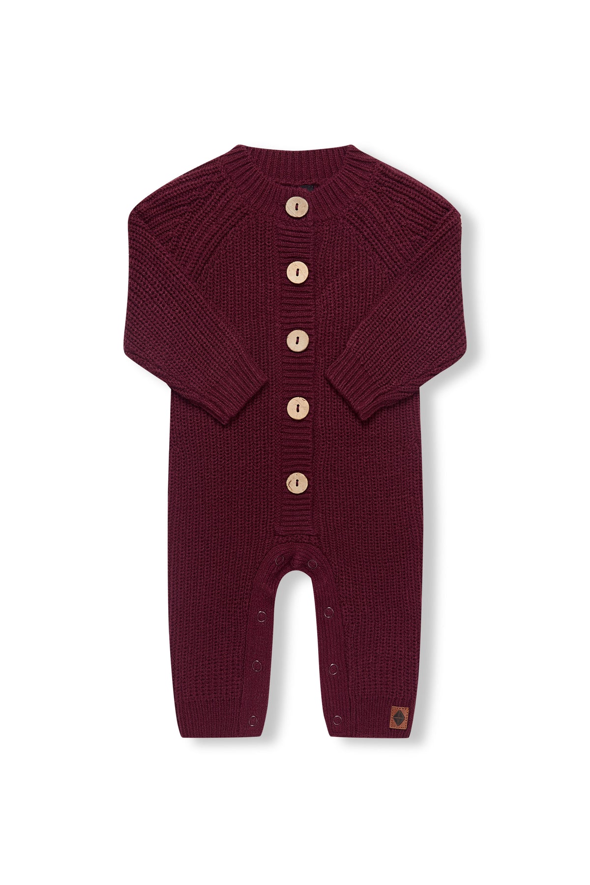 Chunky Knit Jumpsuit in Burgundy