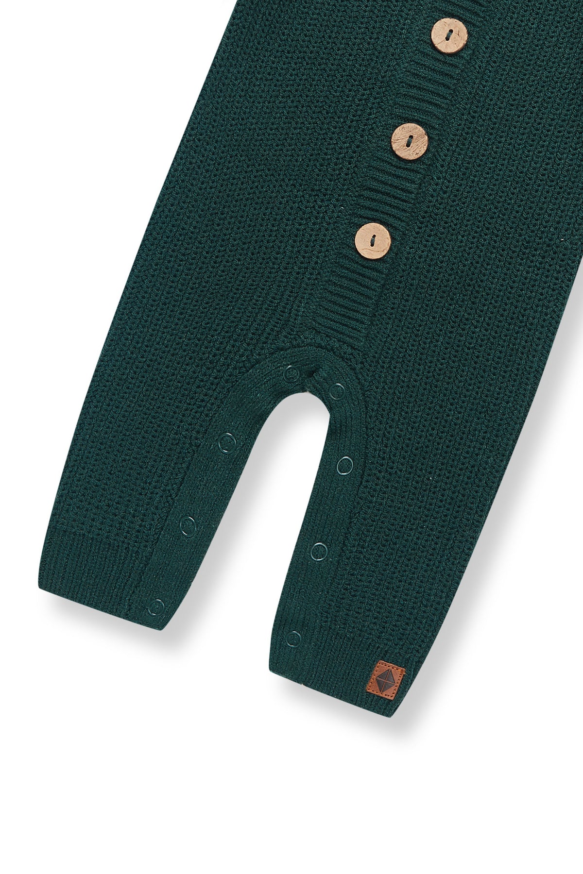 Bottom part of Chunky Knit Jumpsuit in cypress on a white background