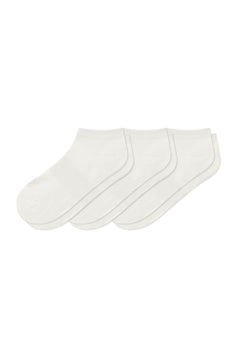 Women's Ankle Socks 3-Pack in Cloud laying flat on a white background.