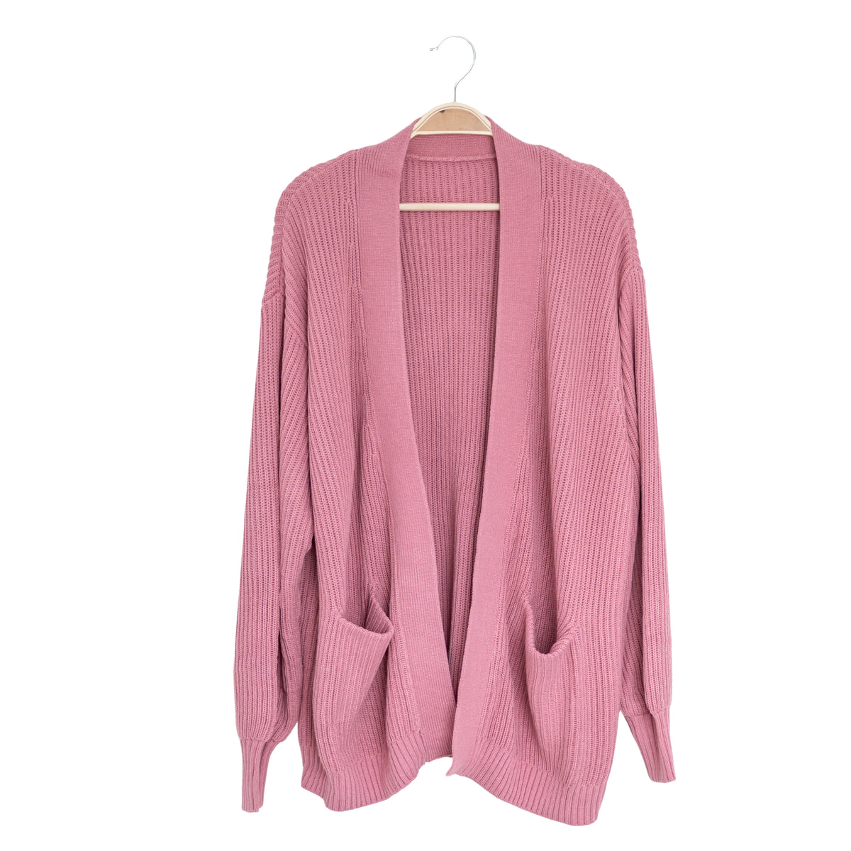 Chunky Knit Women's Oversized Cardigan in Apple Blossom