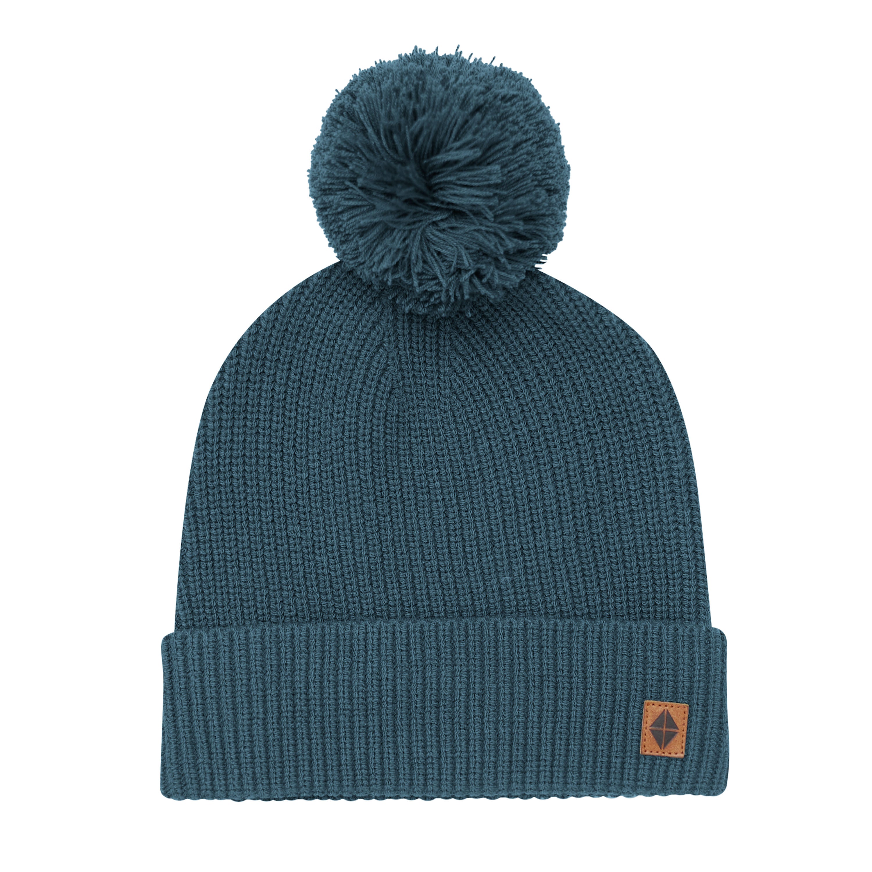 Product photo of the Chunky Knit Adult Pom Beanie in Atlantic