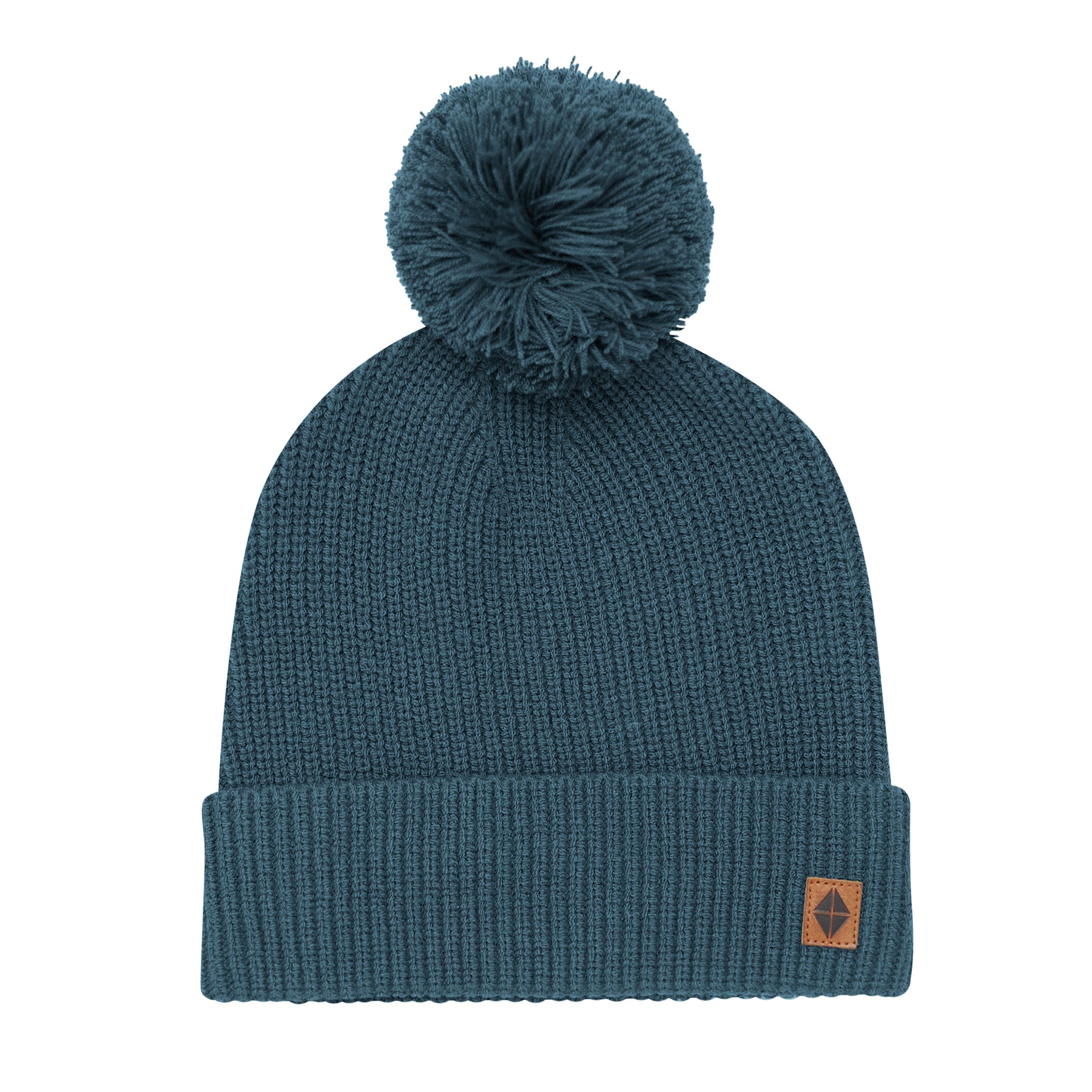 Product photo of the Chunky Knit Adult Pom Beanie in Atlantic