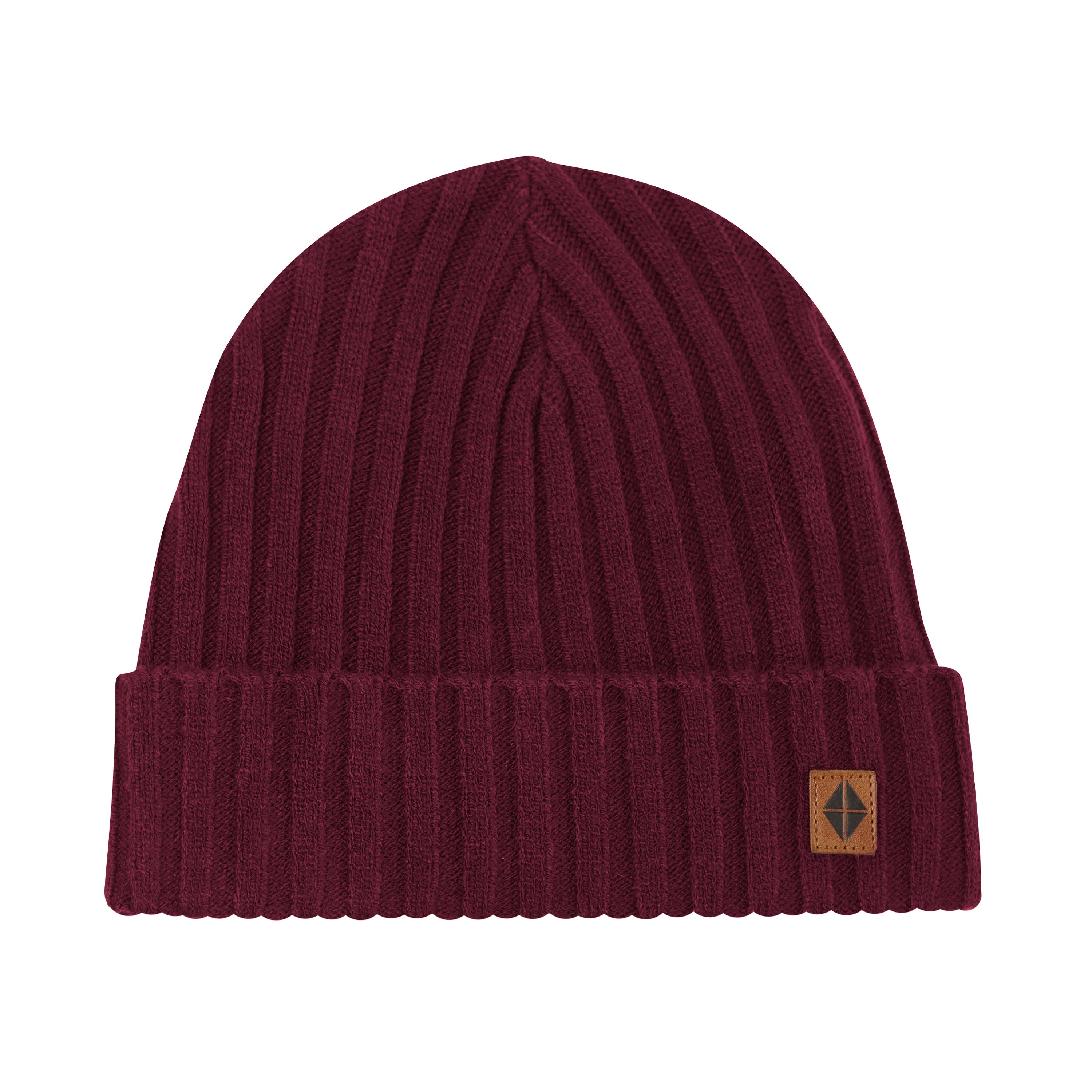 Product photo of the Chunky Knit Adult Ribbed Beanie in Burgundy
