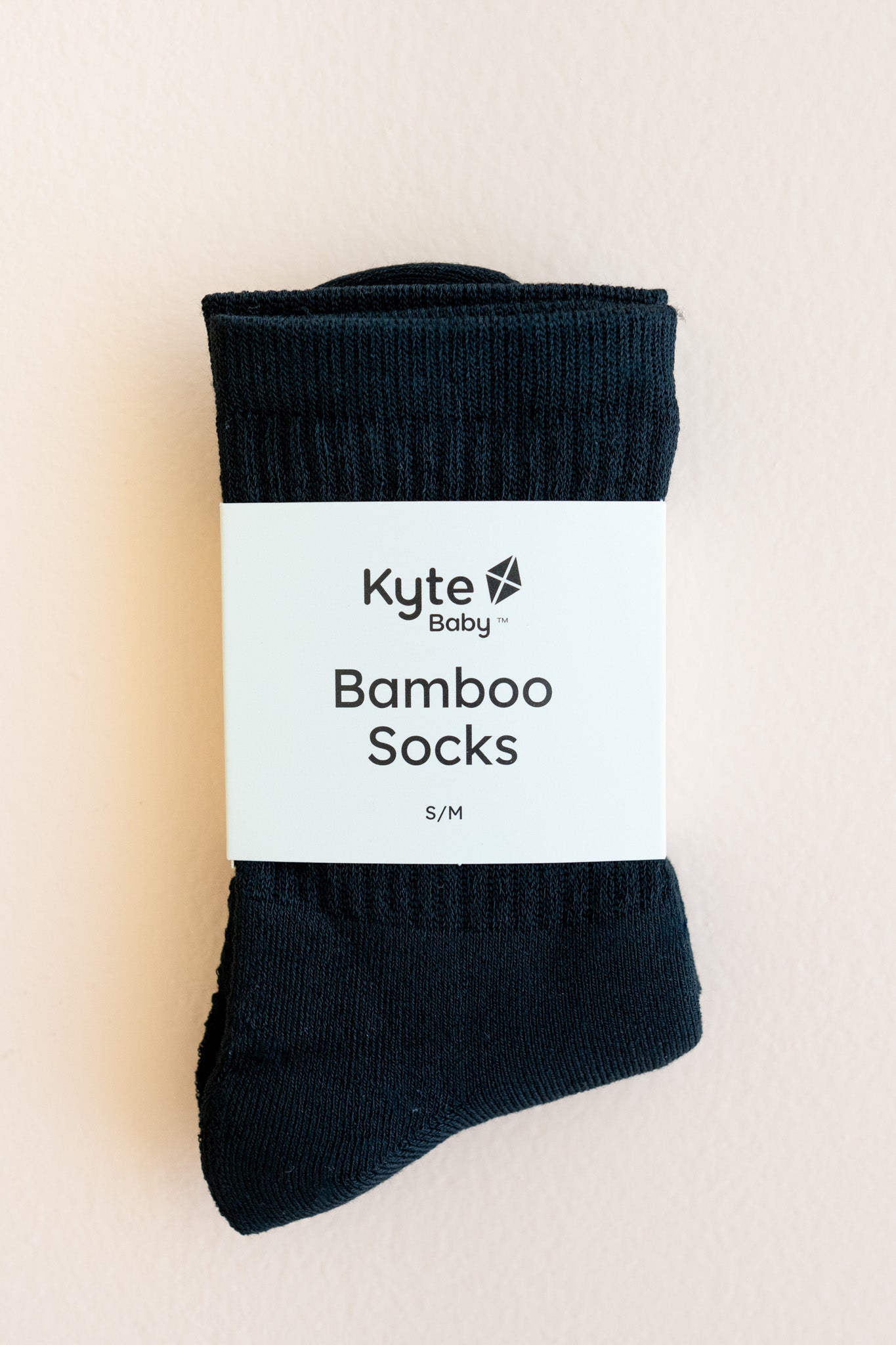 Adult Crew Socks in Midnight shown in packaging