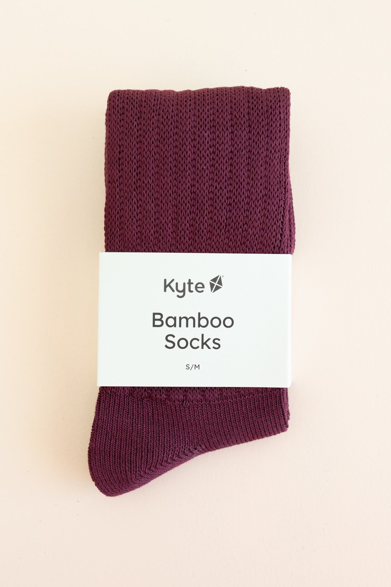 Adult Scrunch Socks in Burgundy shown in its packaging