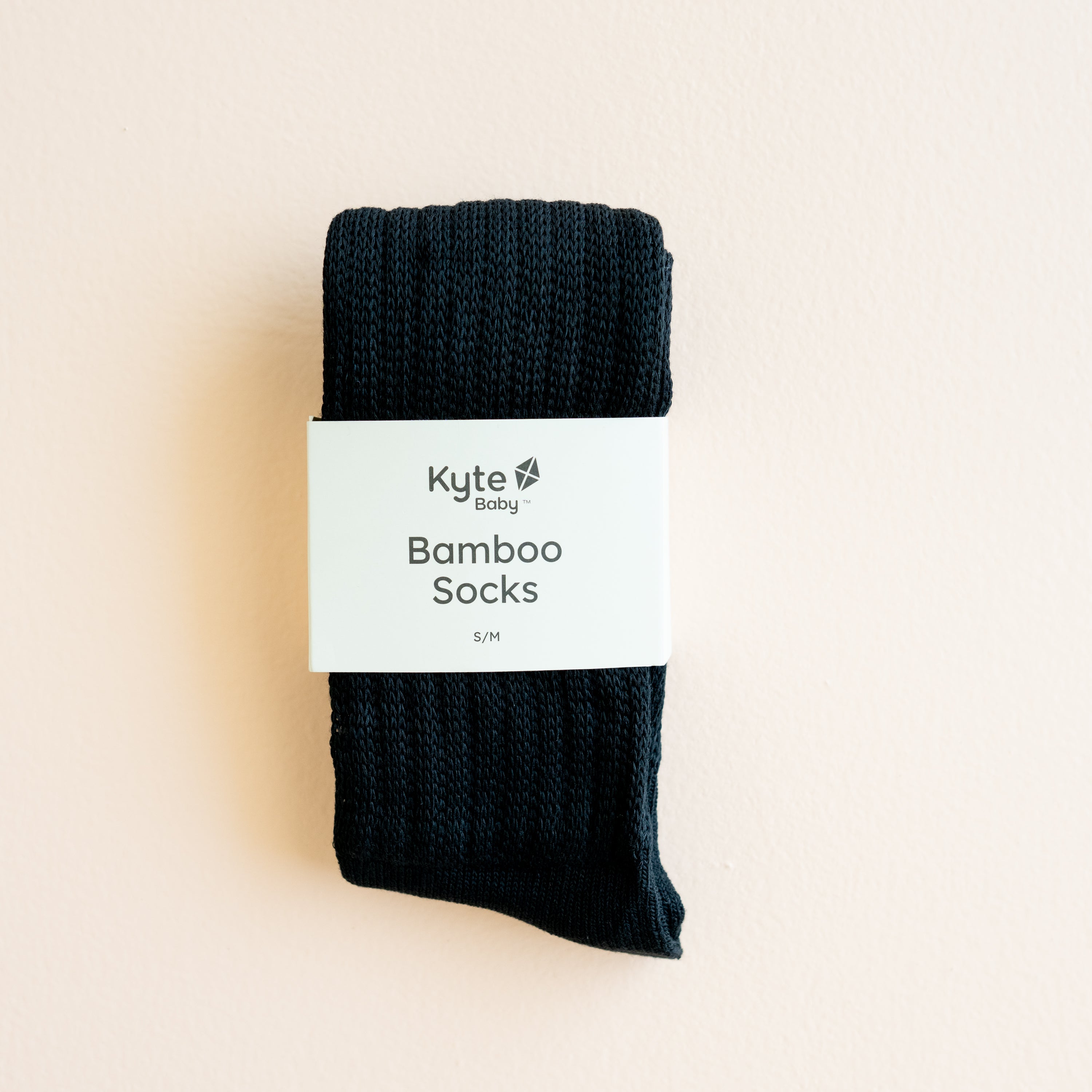 Adult Scrunch Socks in Midnight shown in its packaging