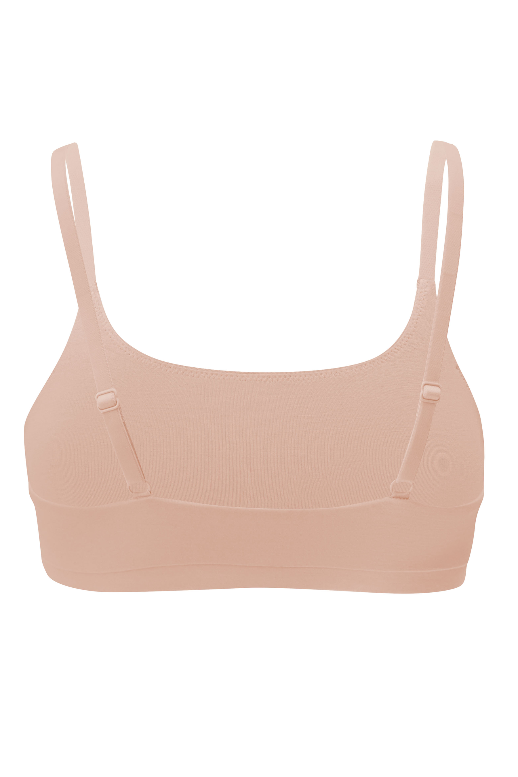 Back of Women's Scoop Neck Bralette in Chai