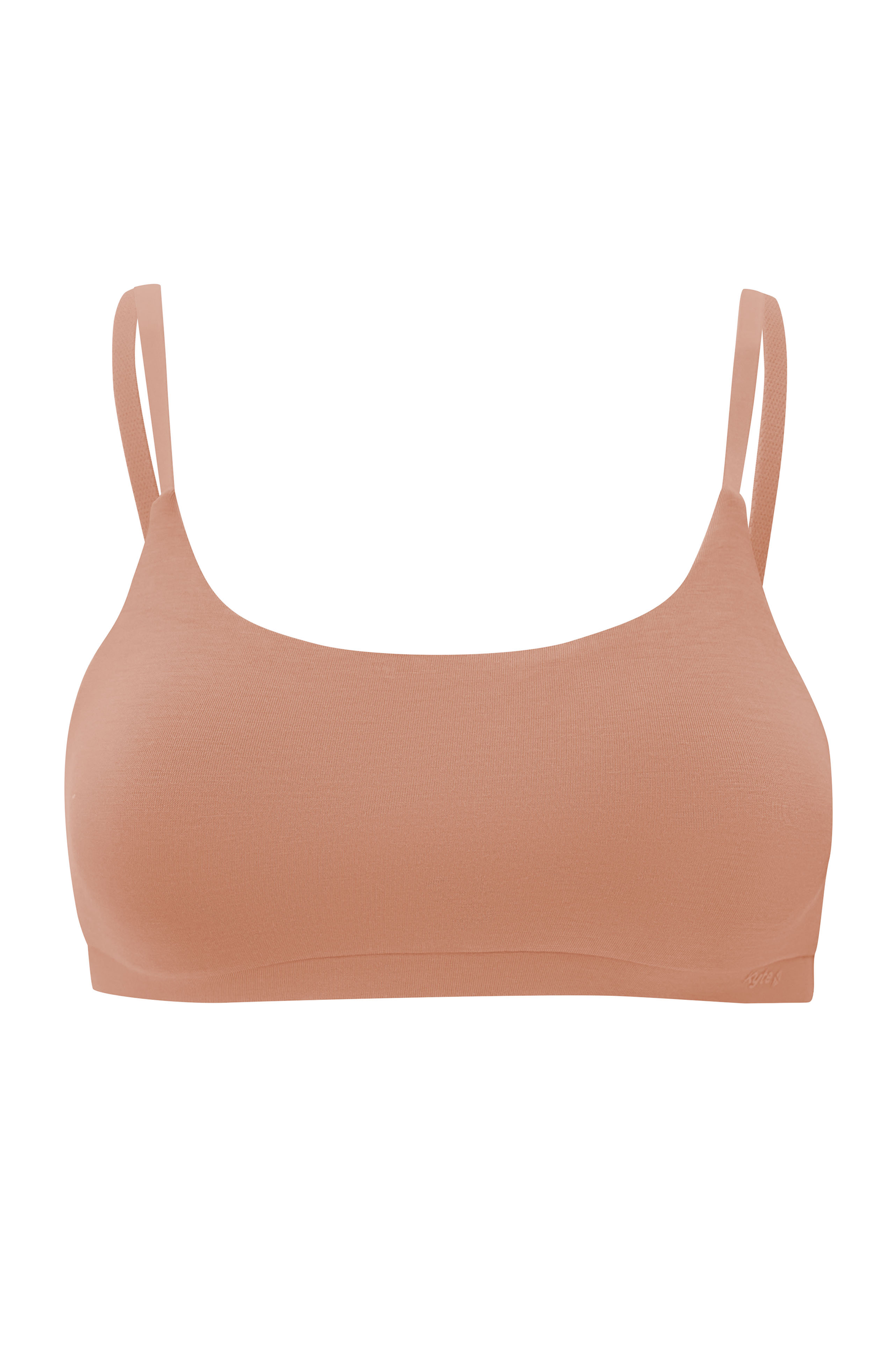 Front of Women's Scoop Neck Bralette in Latte