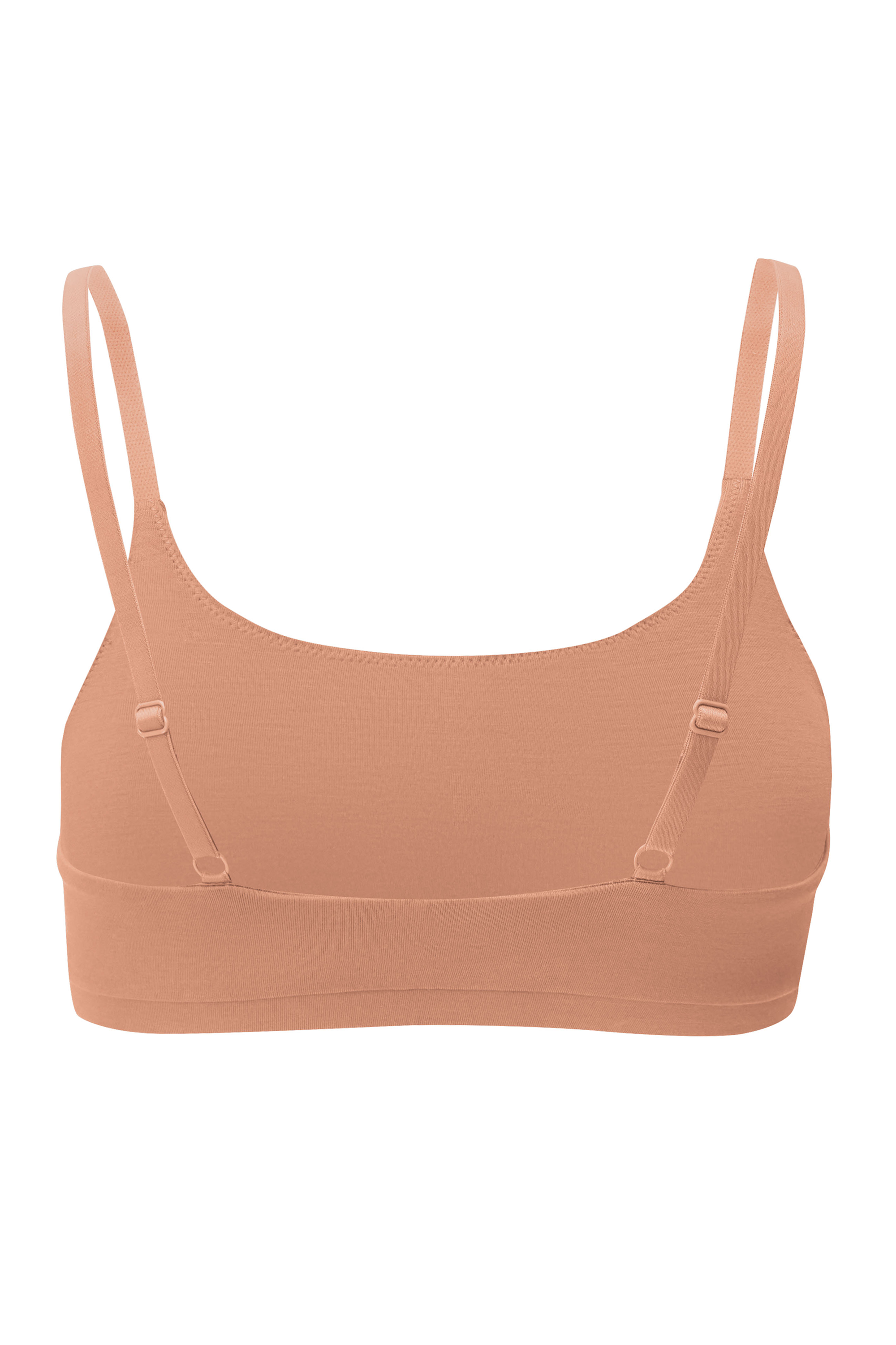 Back of Women's Scoop Neck Bralette in Latte medium brown