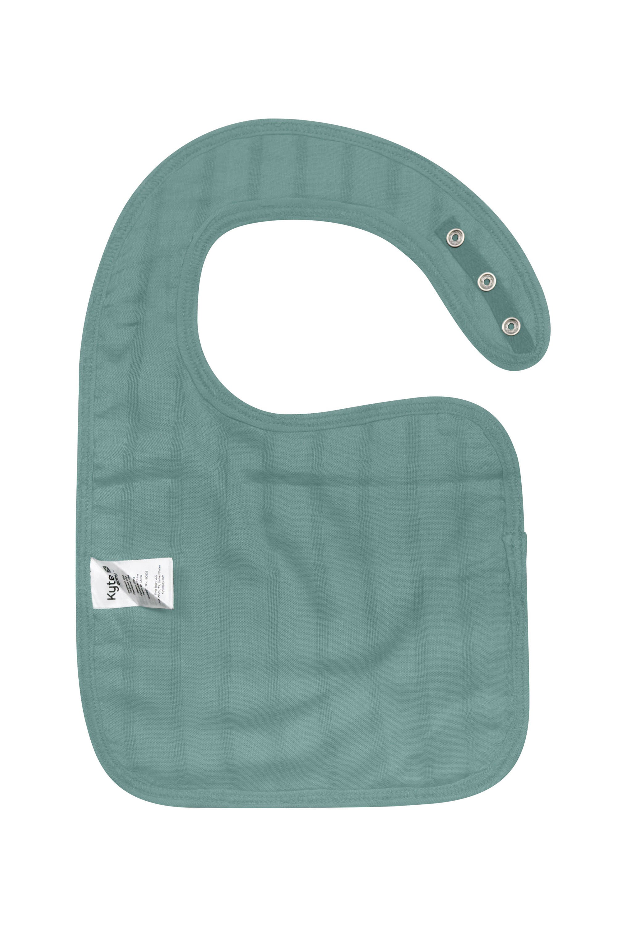 Back of Adjustable Bamboo Muslin Bib in Pine