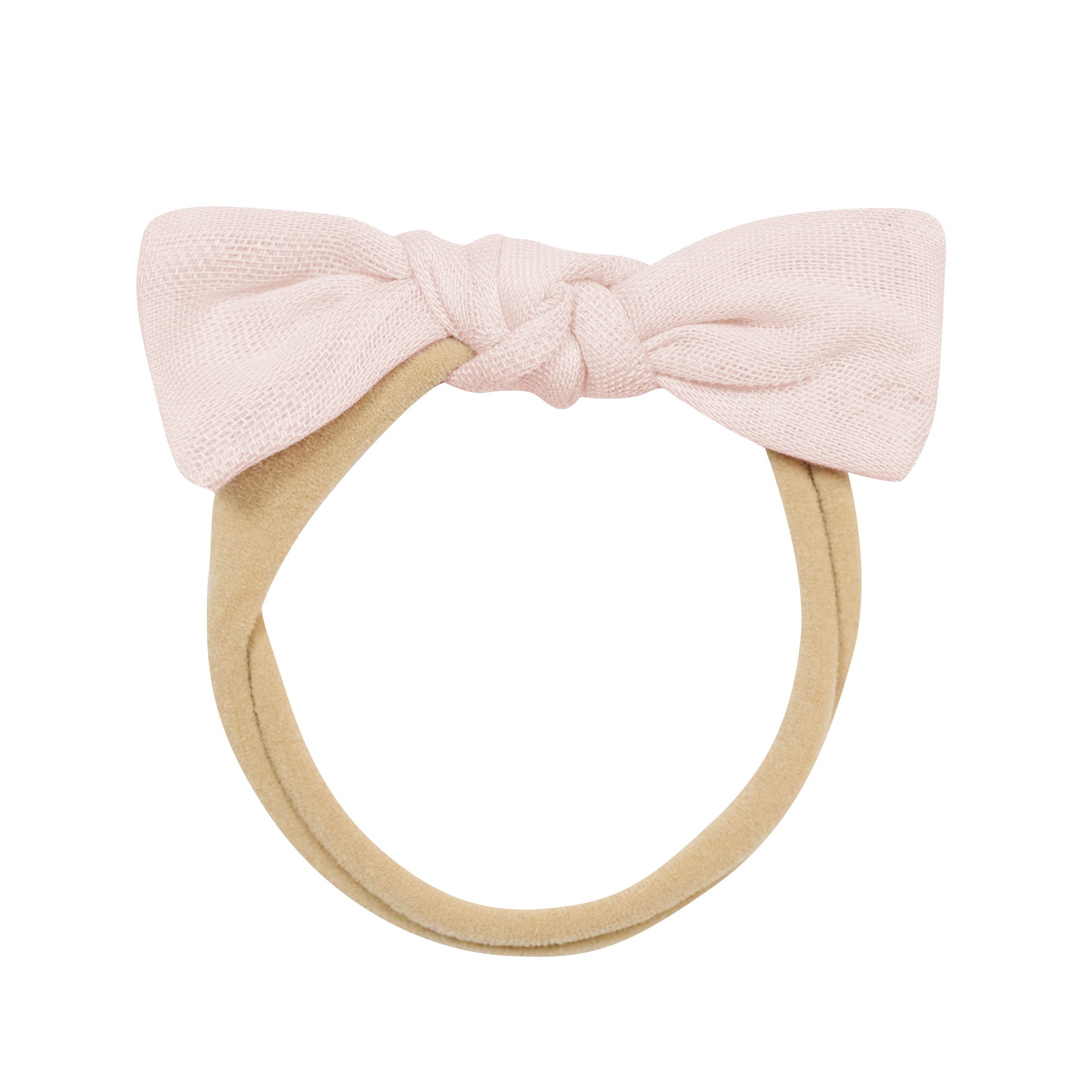 Bamboo Muslin Tiny Bow in Blush