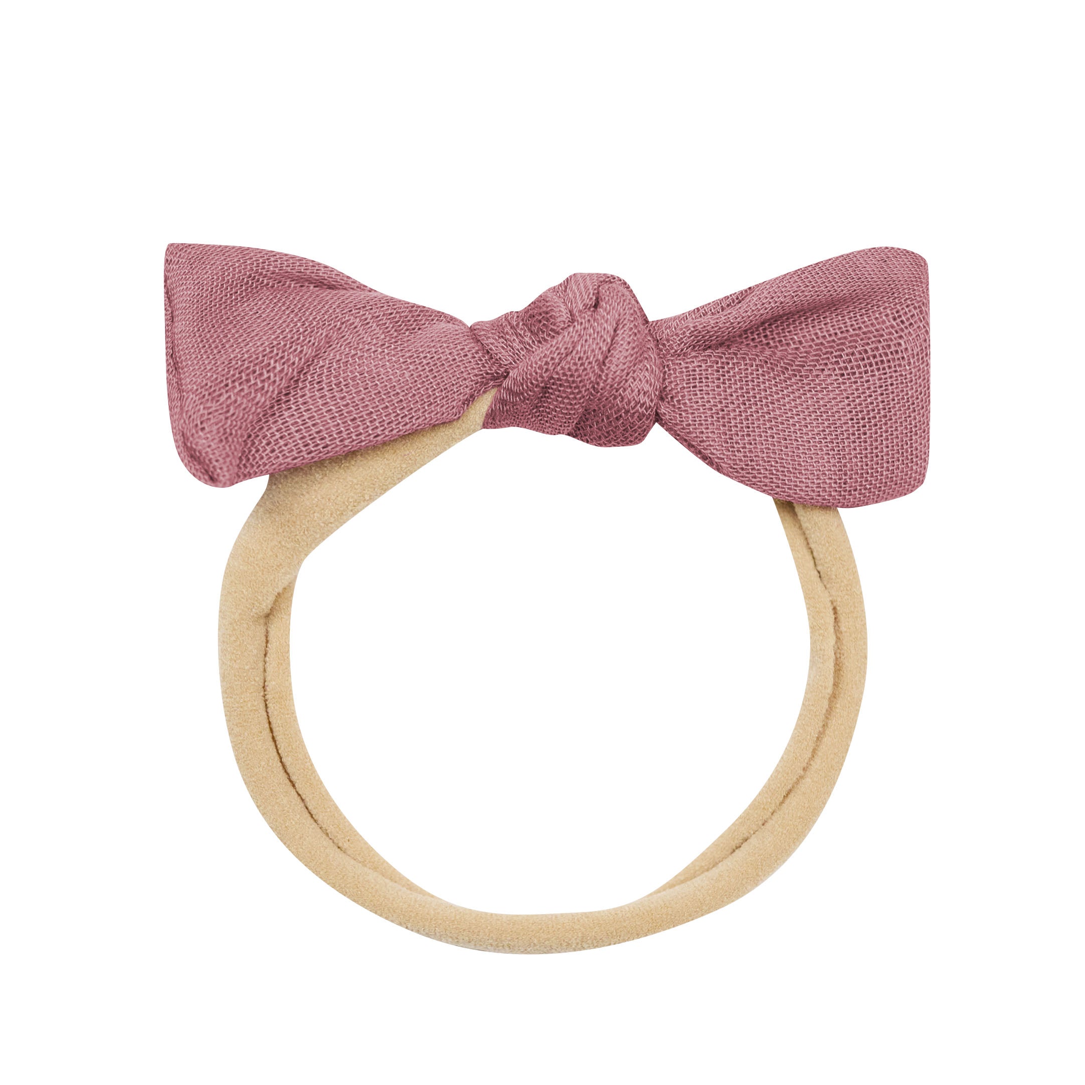 Bamboo Muslin Tiny Bow in Dusty Rose