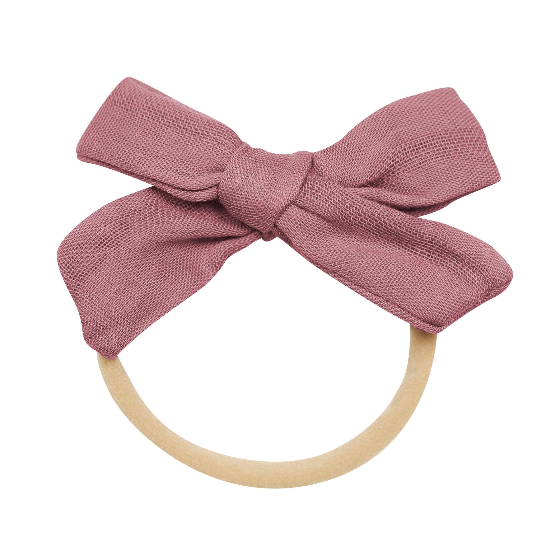 Bamboo Muslin Medium Bow in Dusty Rose