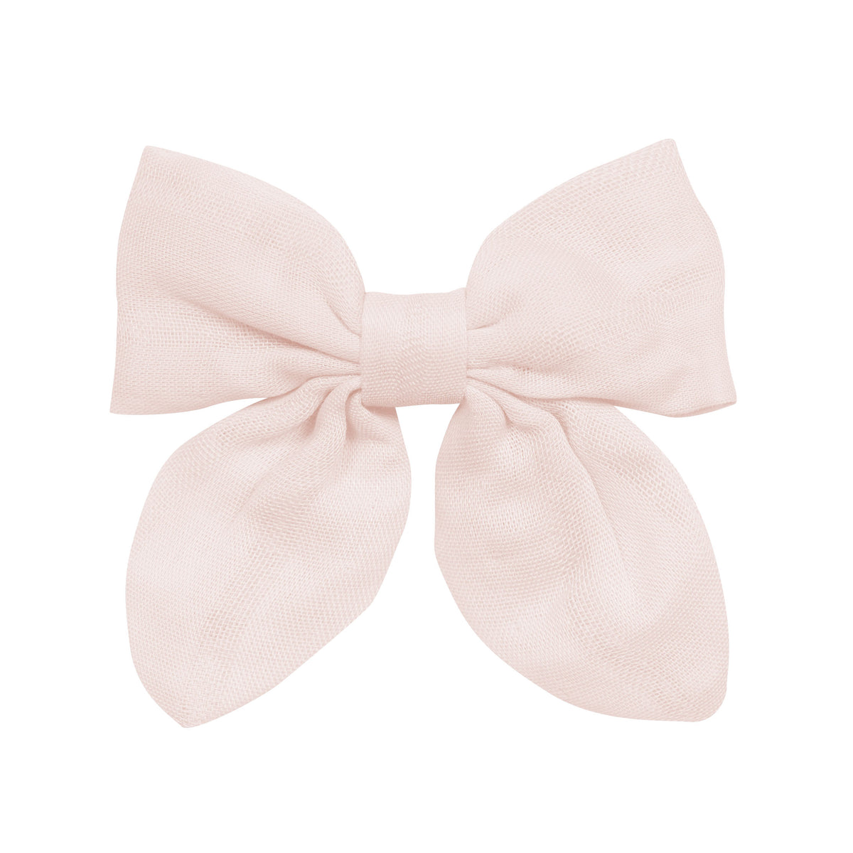 Bamboo Muslin Alligator Clip Bow in Blush