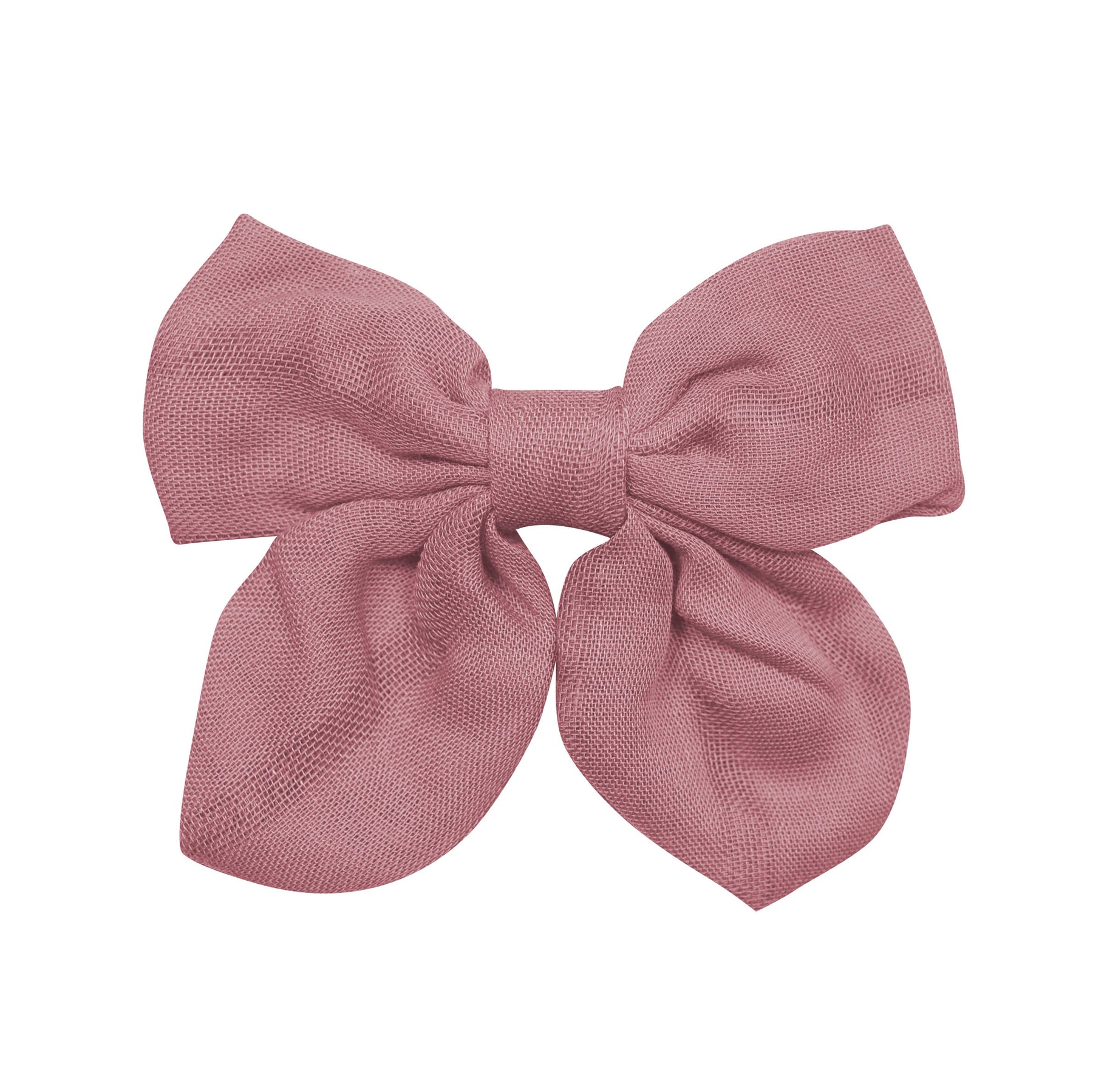 Bamboo Muslin Alligator Clip Bow in Dusty Rose