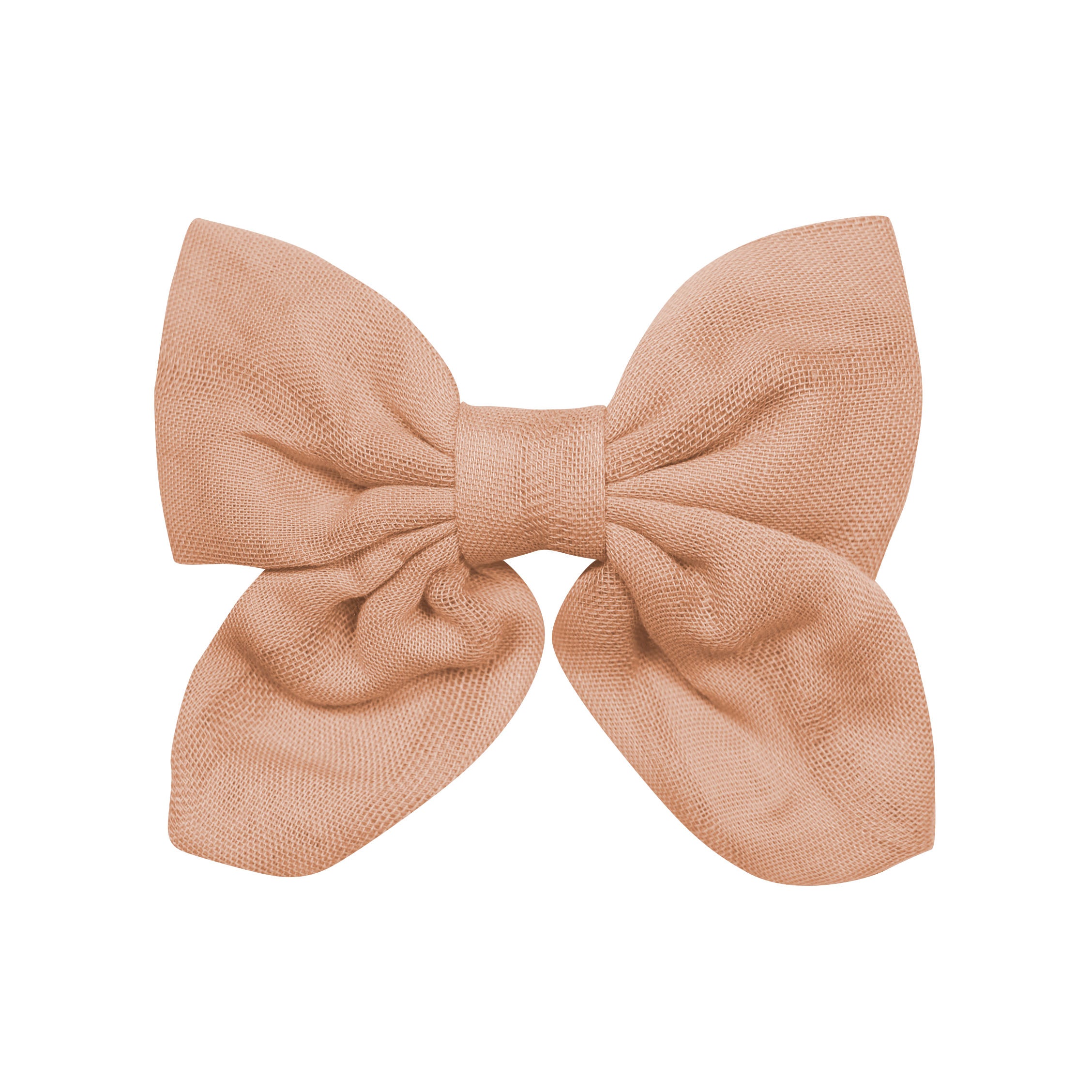 Bamboo Muslin Alligator Clip Bow in Fawn