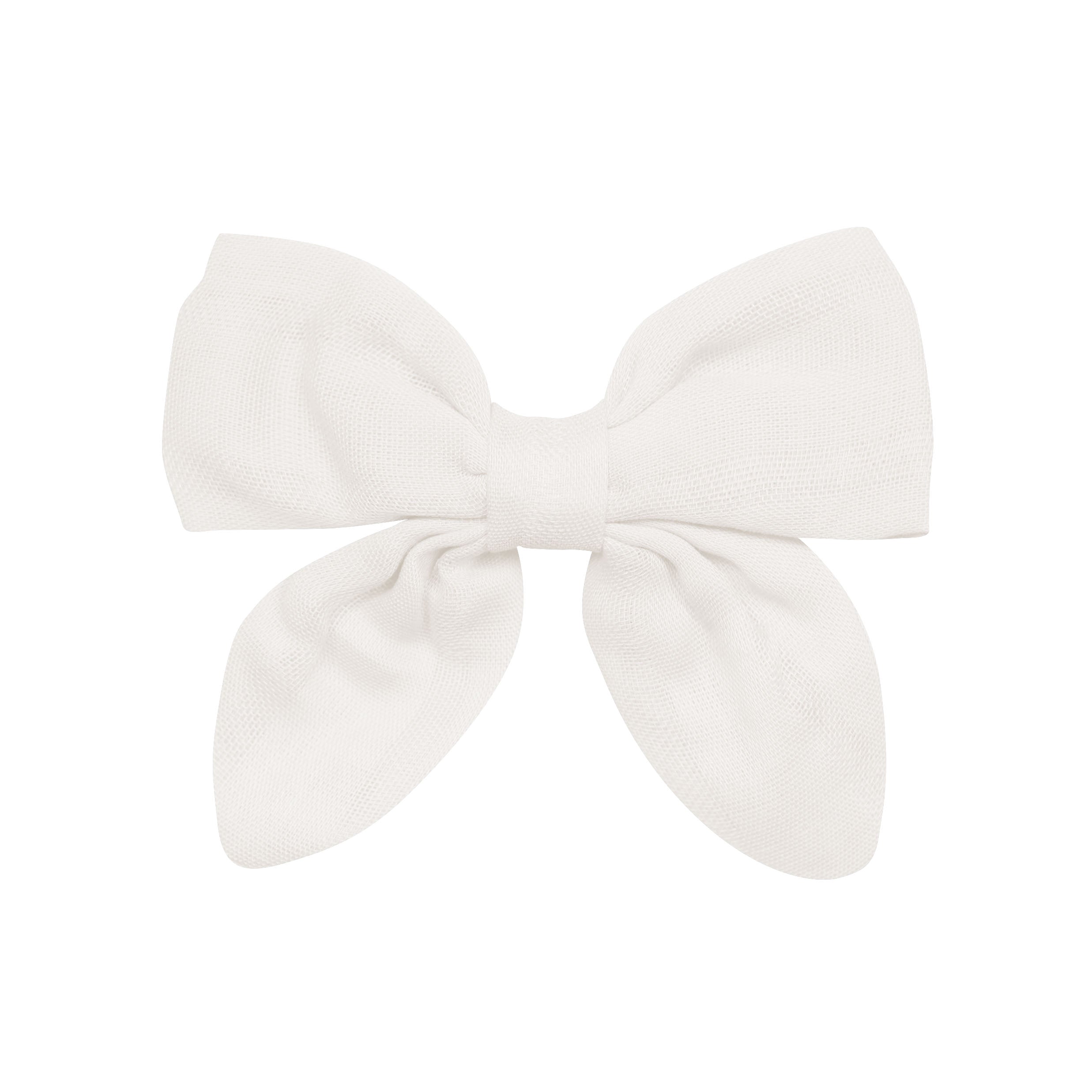 Bamboo Muslin Alligator Clip Bow in Oat