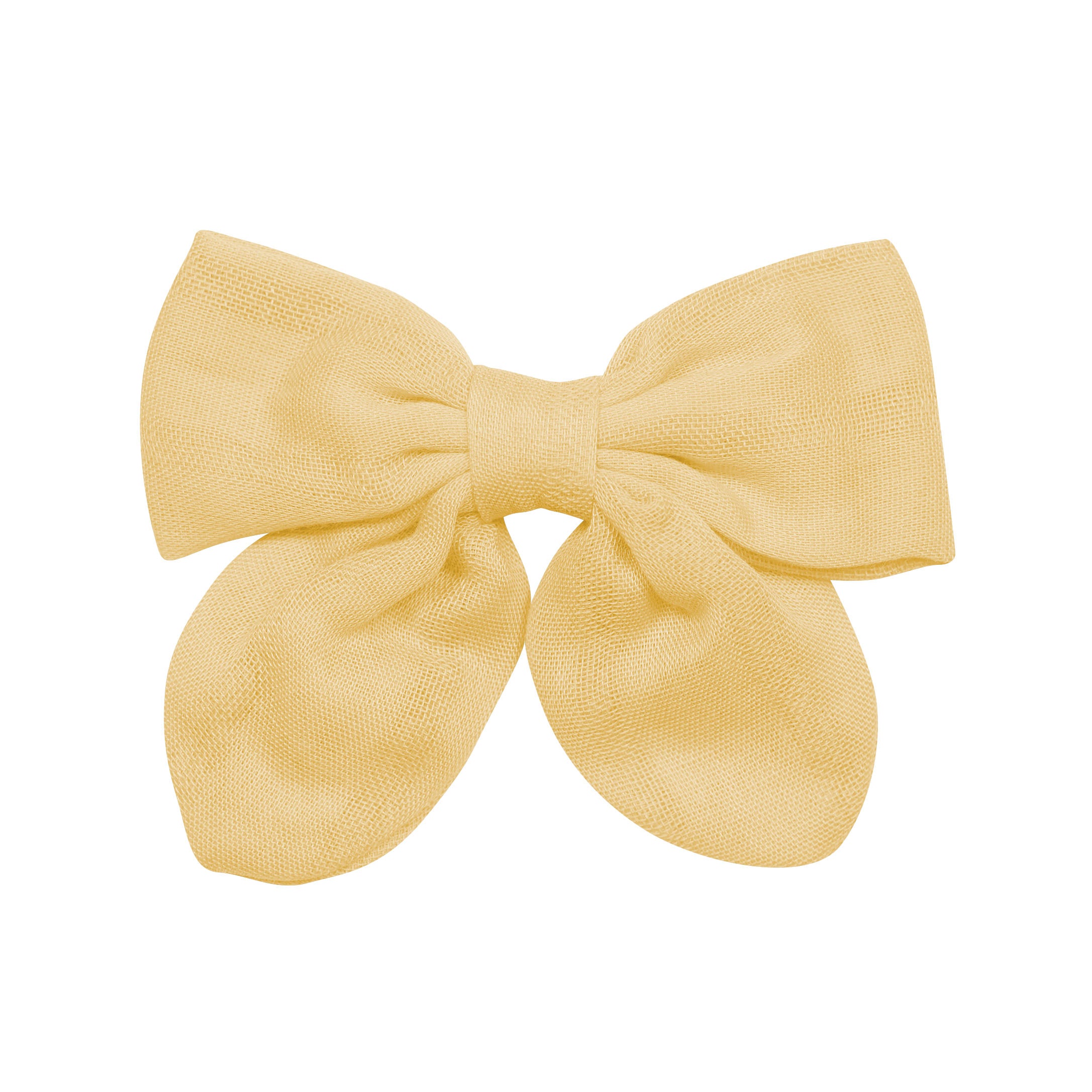 Bamboo Muslin Alligator Clip Bow in Sandcastle