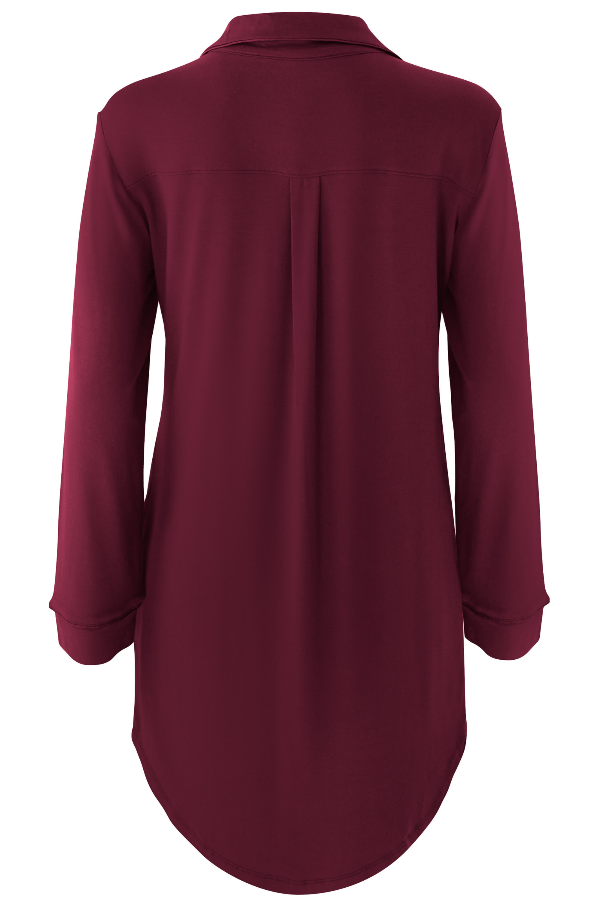 Burgundy night shirt on a white background