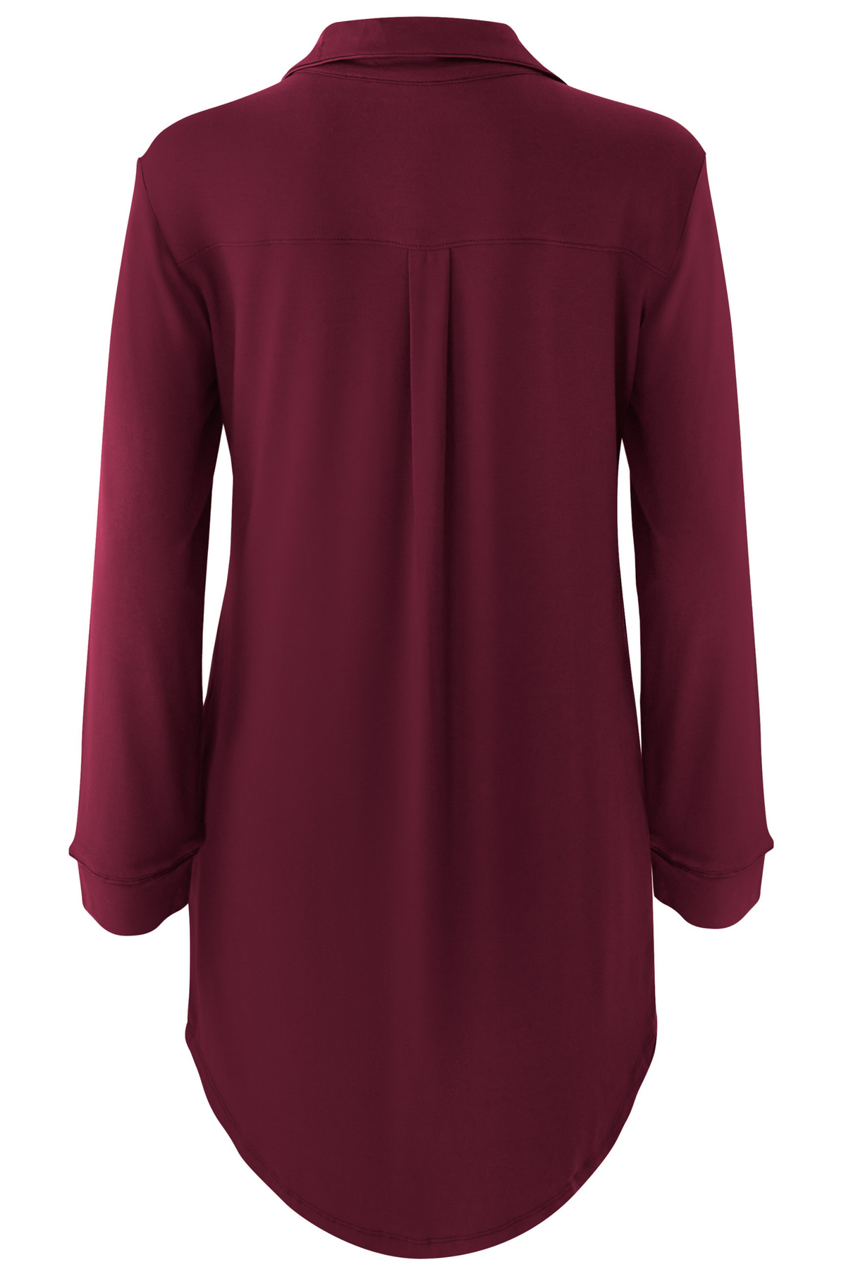 Burgundy night shirt on a white background