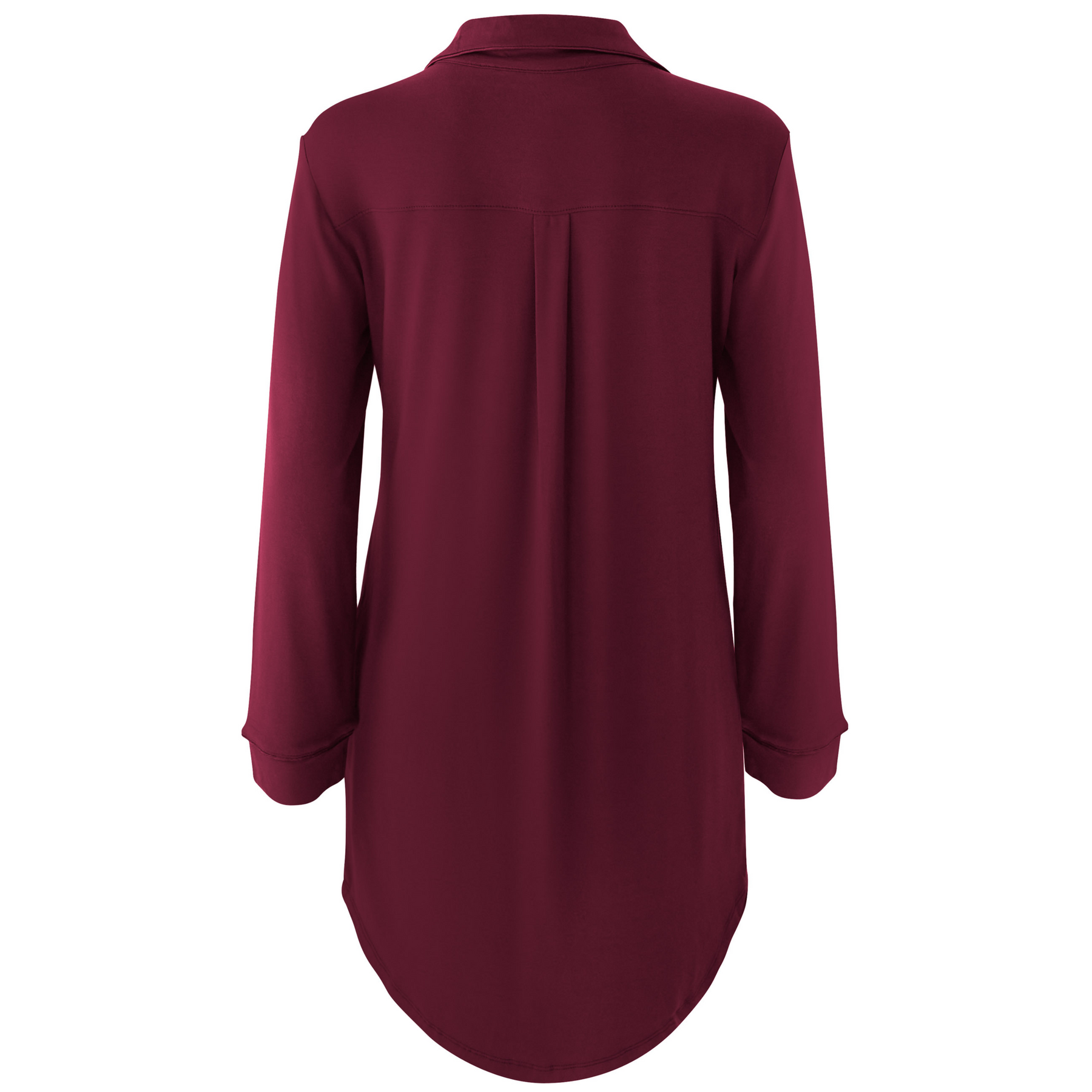 Burgundy night shirt on a white background
