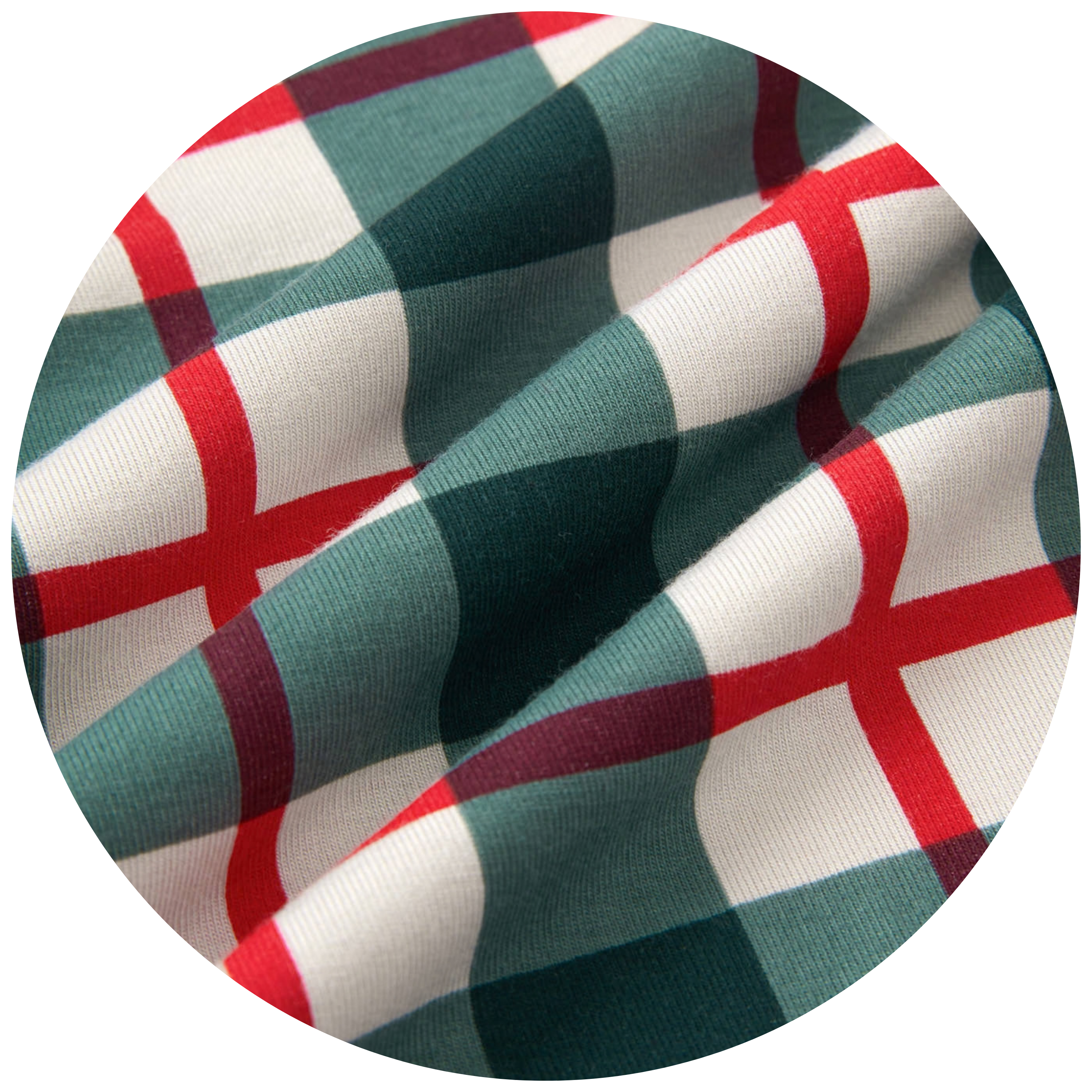 swatch of a red, cream and green plaid