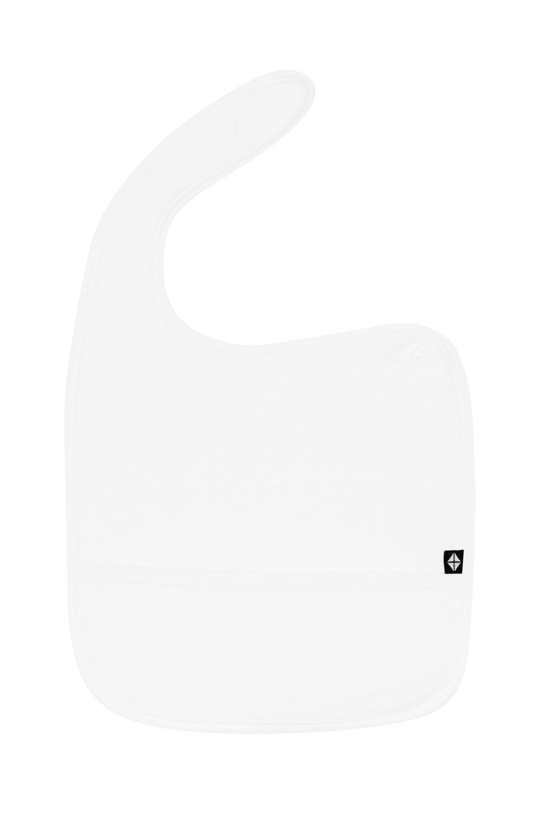 Bamboo Terry Pocket Bib in Cloud White