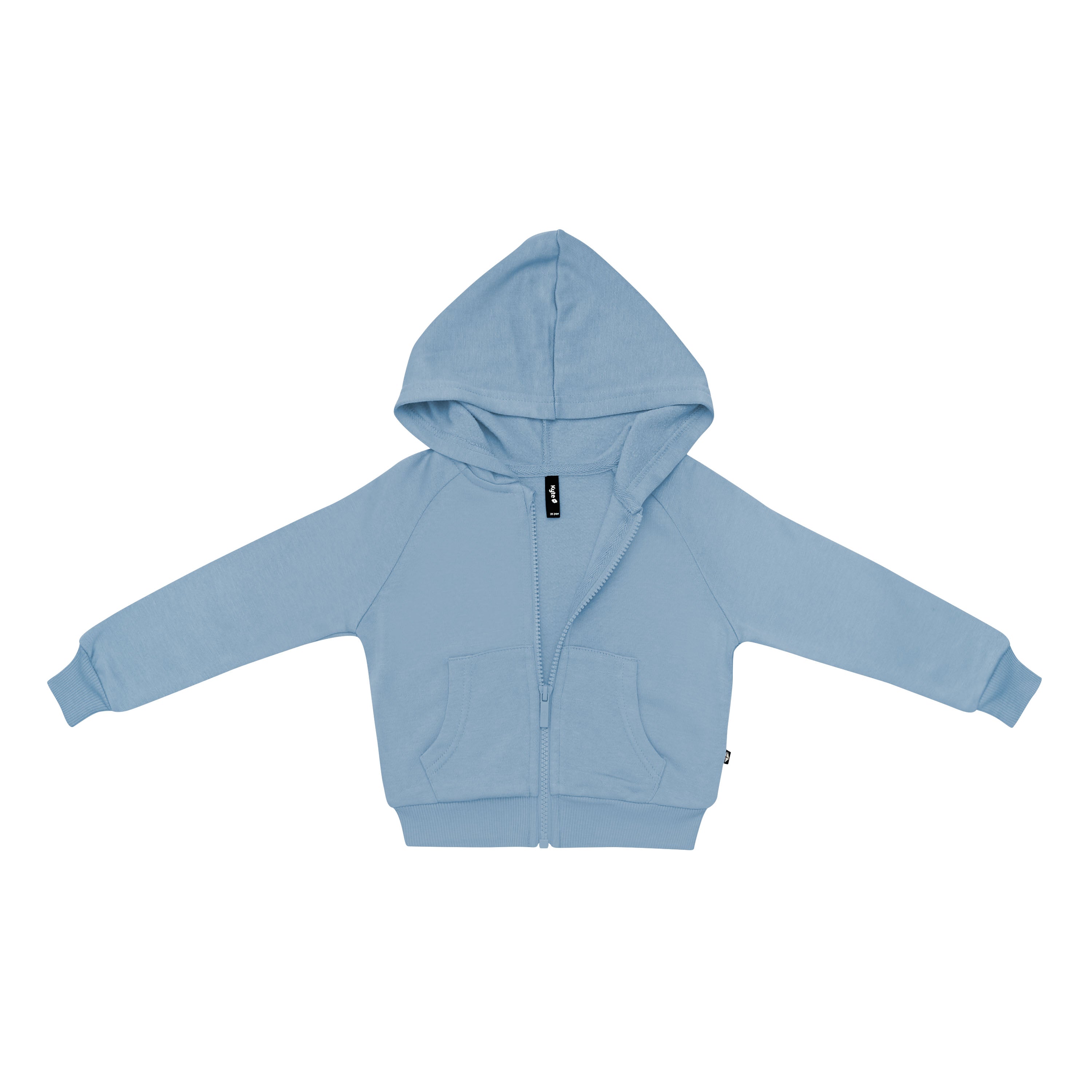 Fleece Zip Up Hoodie in Slate shown unzipped