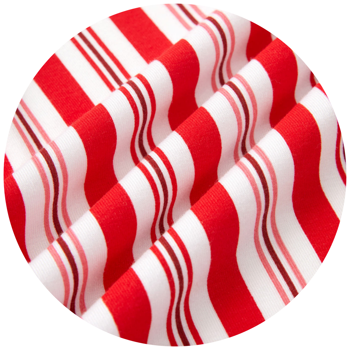 swatch of red, pink and white striped fabric