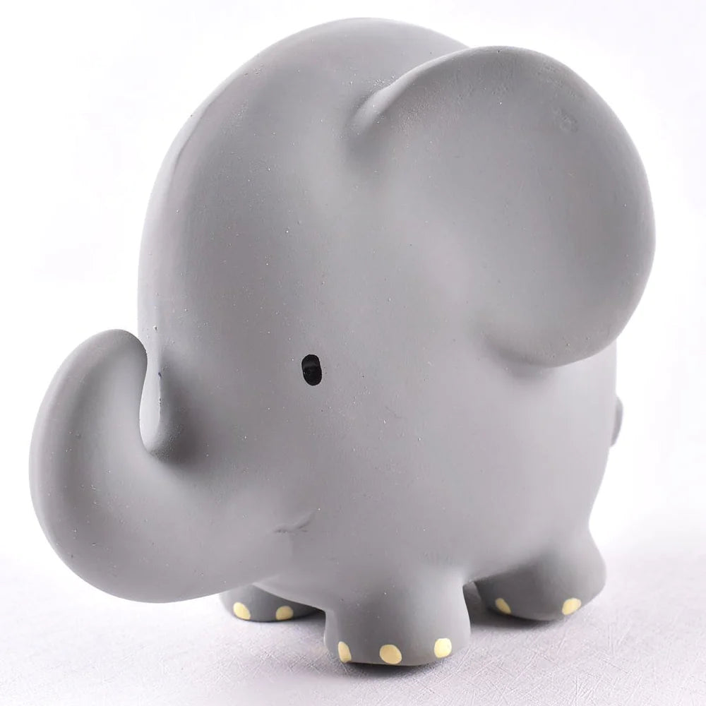 Tikiri Toys Elephant Natural Organic Rubber Teether, Rattle & Bath Toy