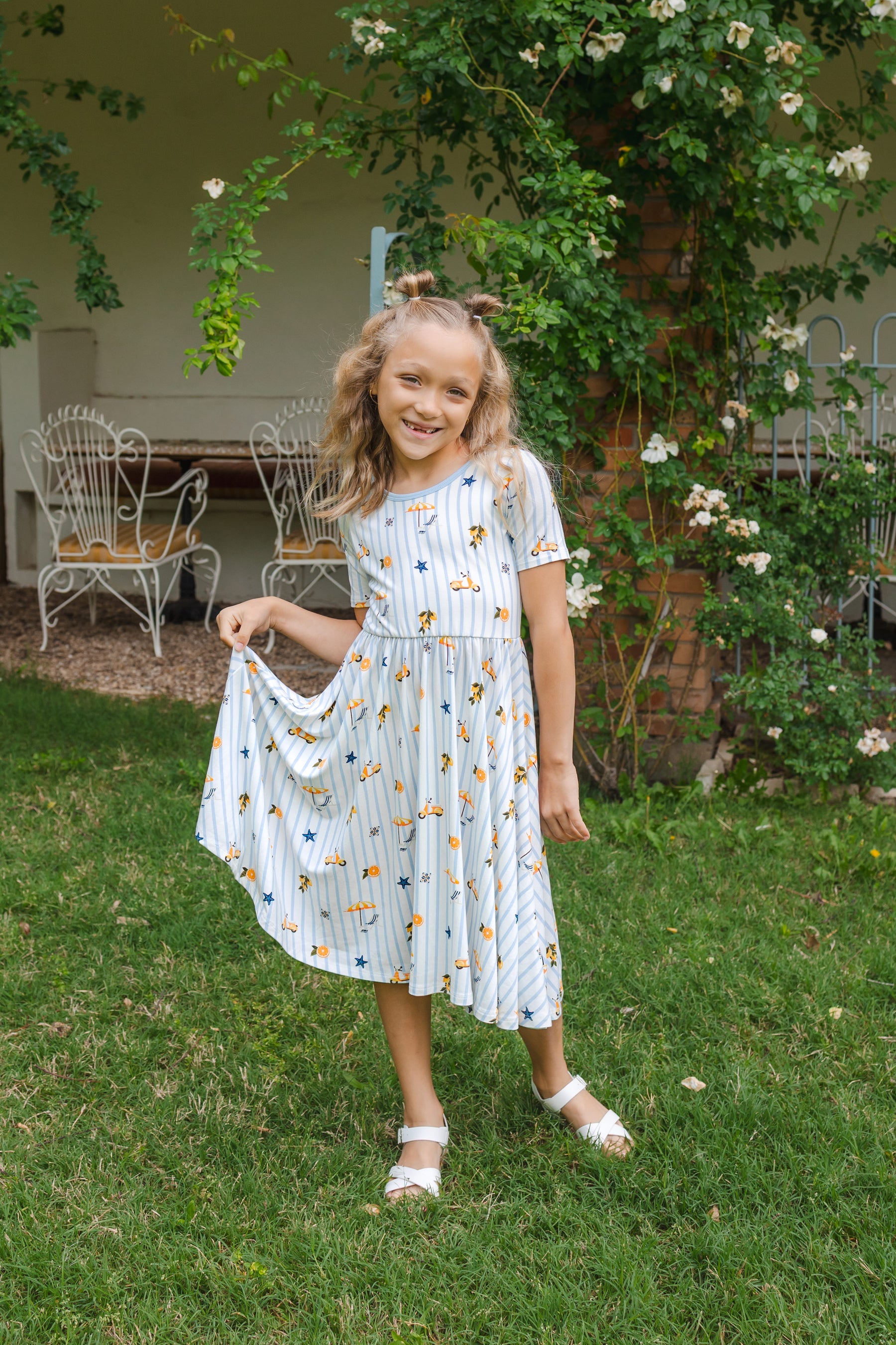 Bamboo Twirl Dress in Amalfi Coast by Kyte Baby