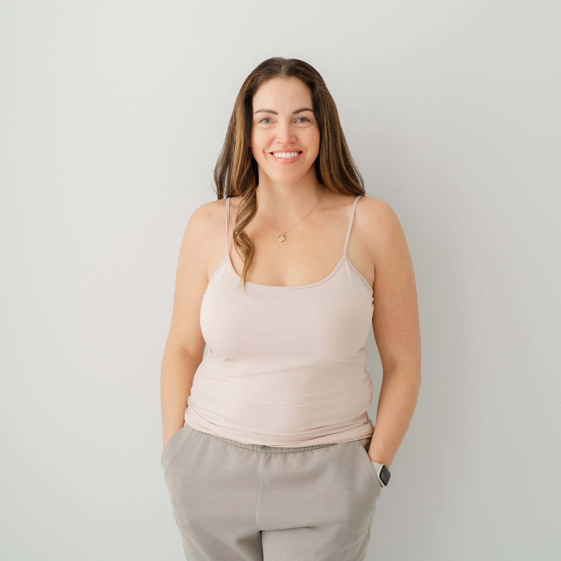 Woman modeling Women’s Camisole in Blush