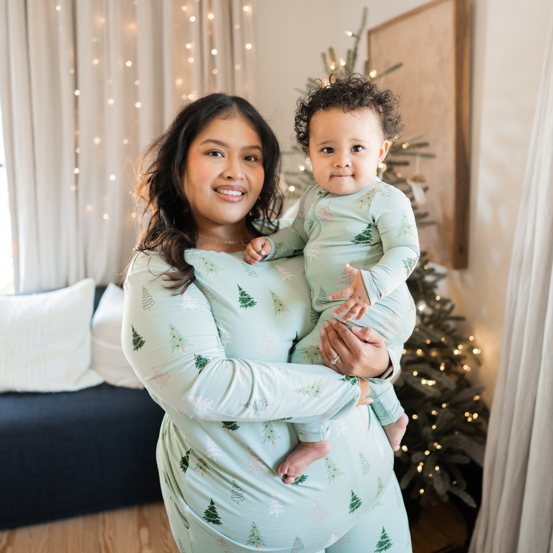 Zippered Romper in Boho Tree