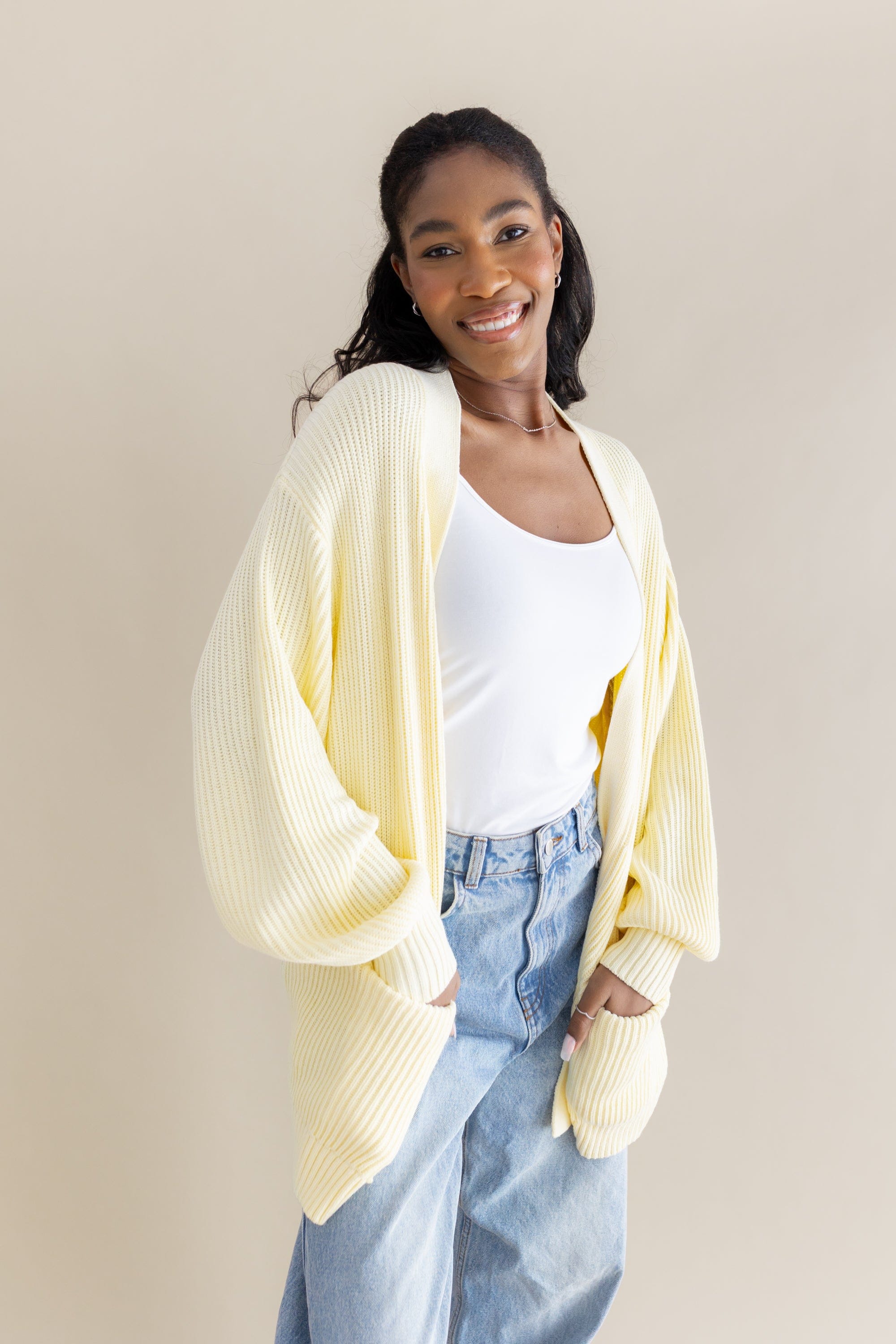 トップス KASSAL OVERSIZED CHUNKY KNIT CARDIGAN Chamomile_Chunky_Knit_Women_s_