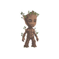 A small cartoon-style baby Groot character standing upright on a plain white background.