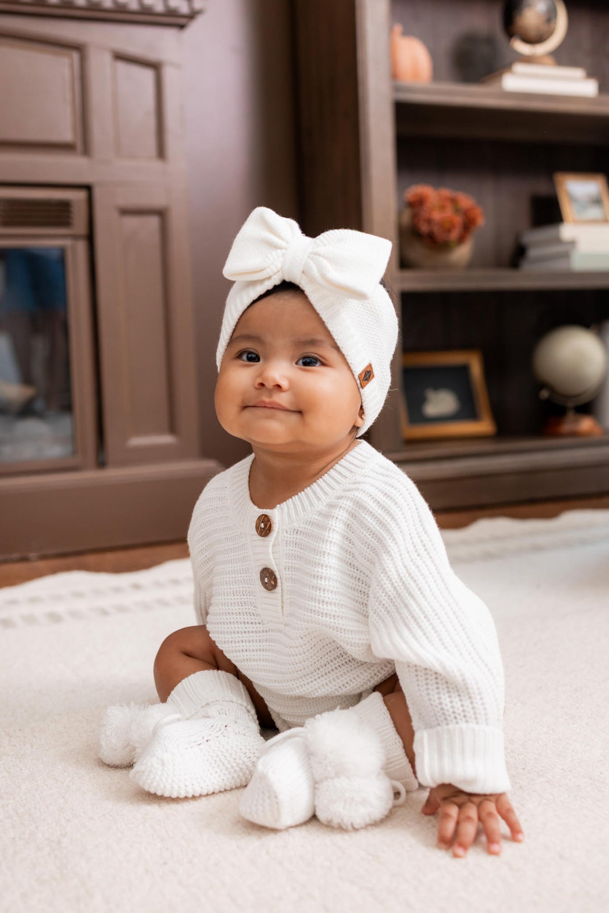 Chunky Knit Romper in Cloud