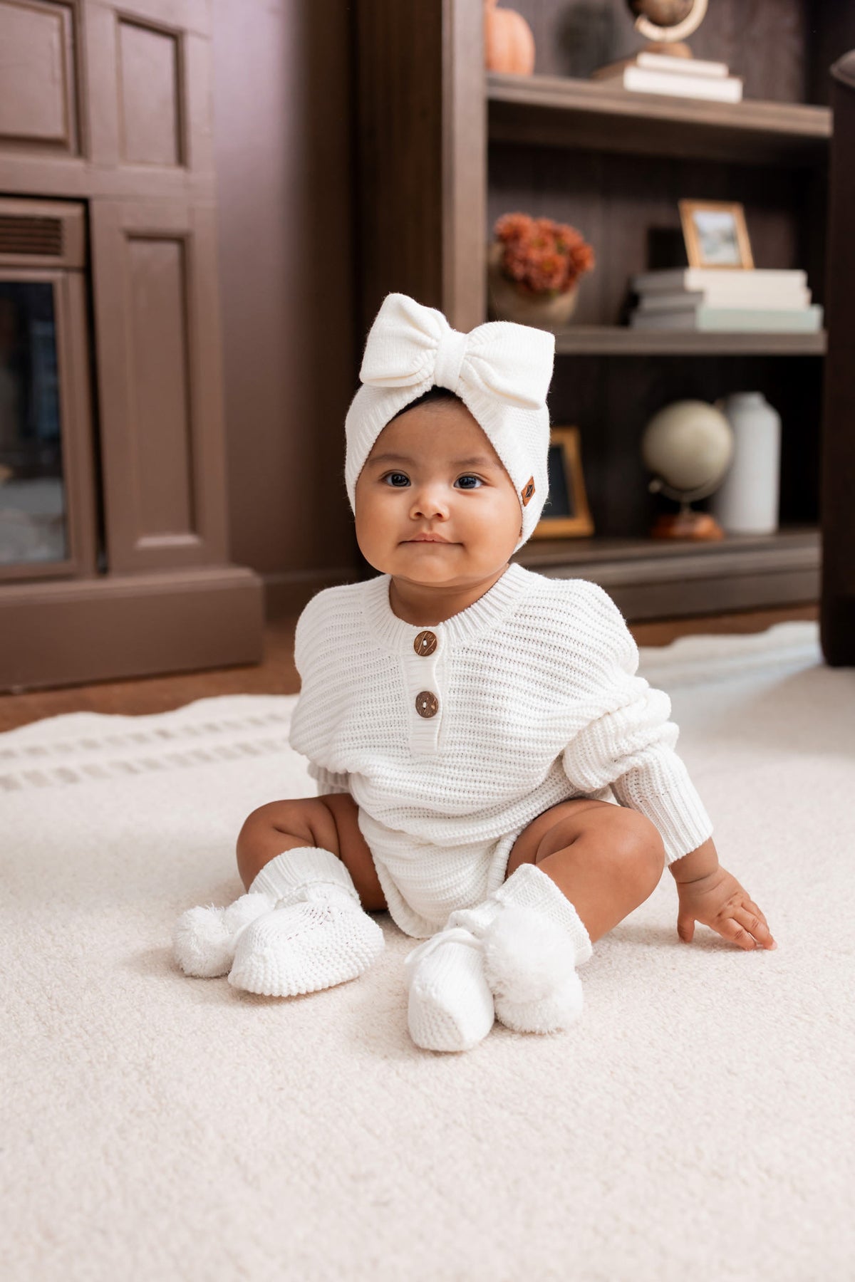 Knit Booties in Cloud