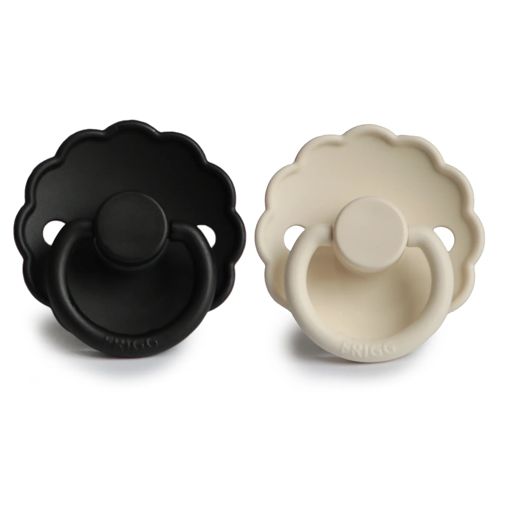 FRIGG Daisy Silicone Baby Pacifier (Jet Black/Cream) 2-Pack