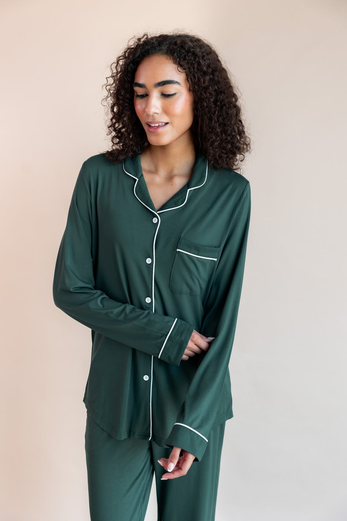 Long-Sleeved Women's Pajama Set in Cypress