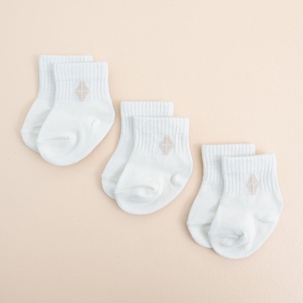 Product photo of the Crew Socks Combo 3-Pack in Cloud shown on a light neutral background