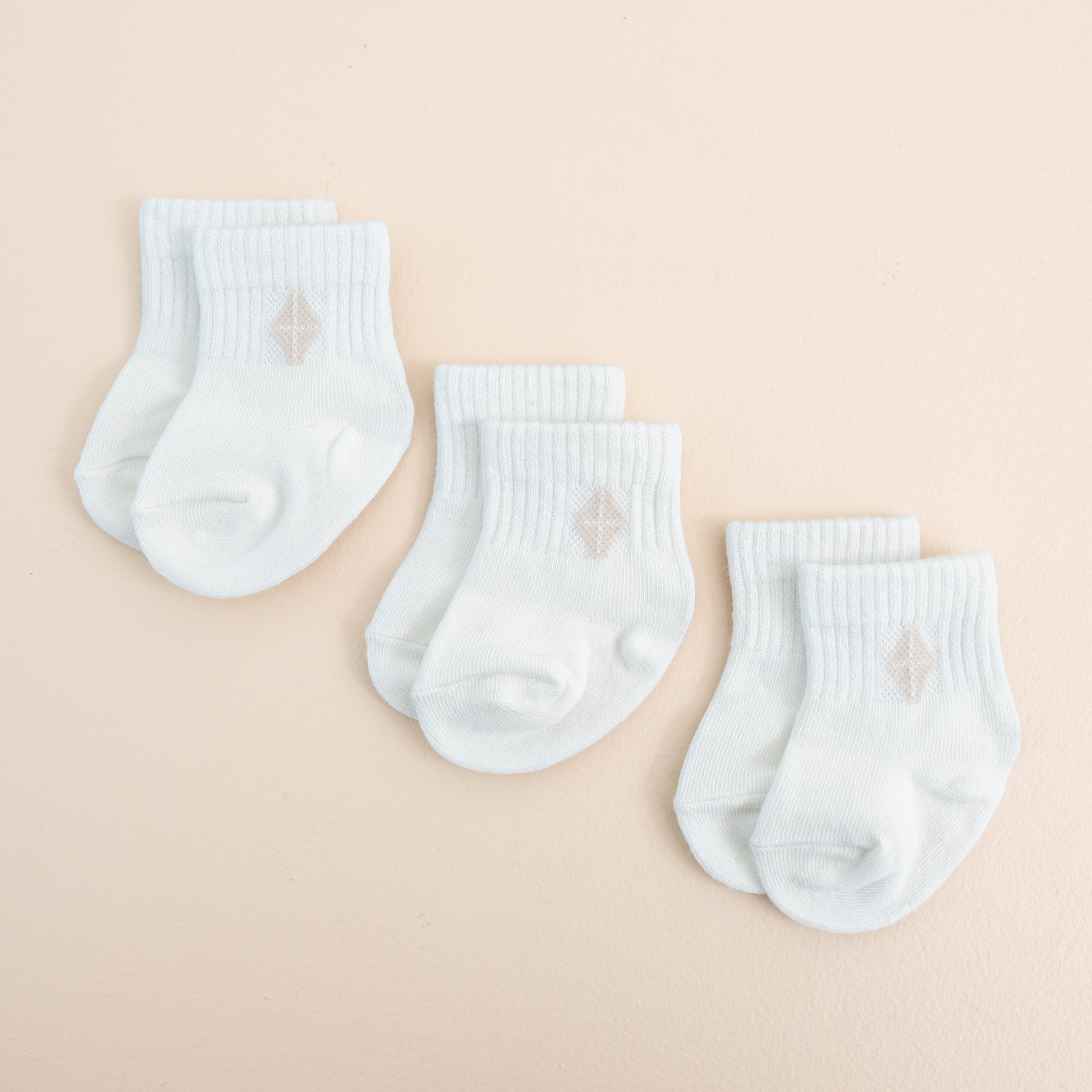 Product photo of the Crew Socks Combo 3-Pack in Cloud shown on a light neutral background