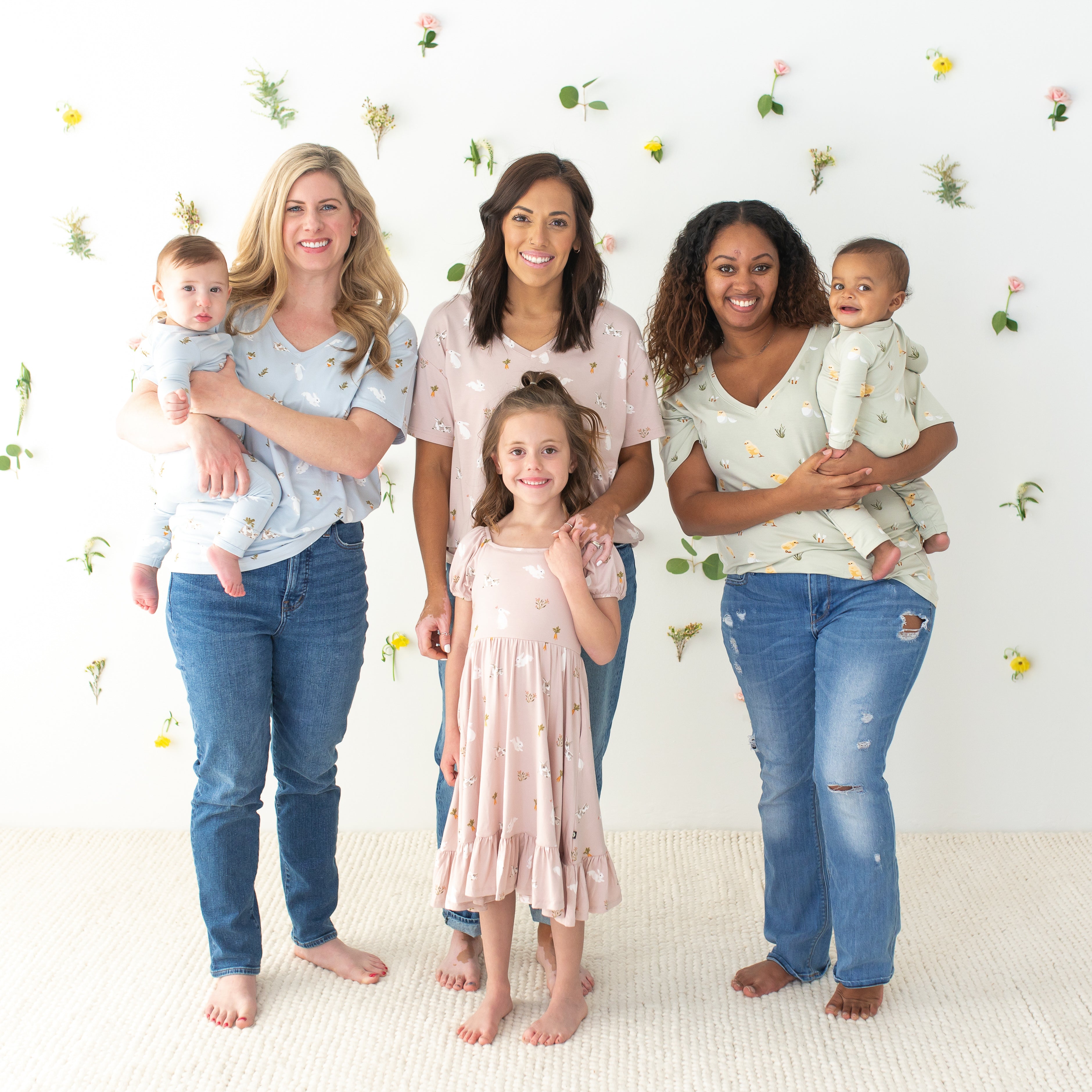 moms and kids modeling kyte baby easter collection