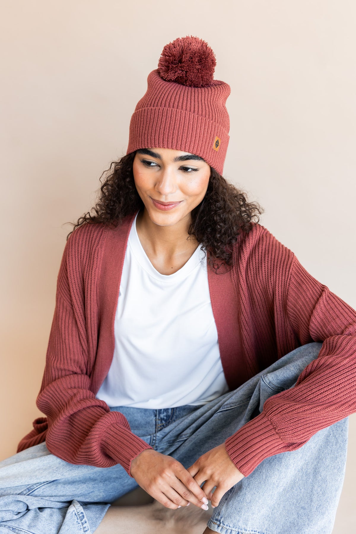 Chunky Knit Adult Pom in Ember