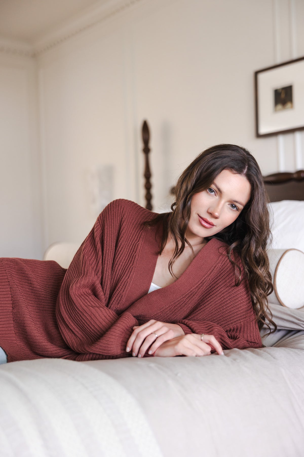 Chunky Knit Women's Oversized Cardigan In Ember