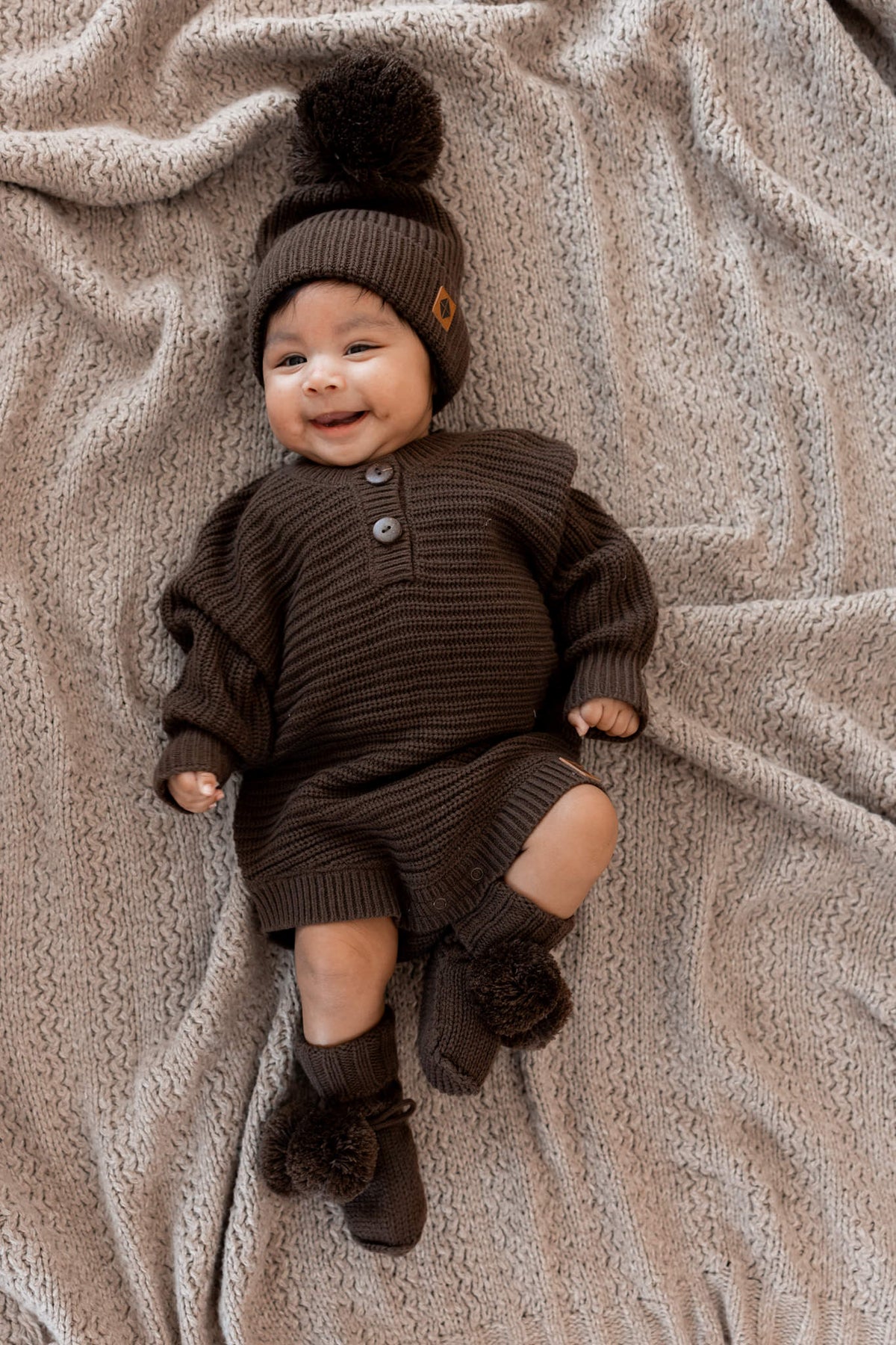 Chunky Knit Romper in Espresso
