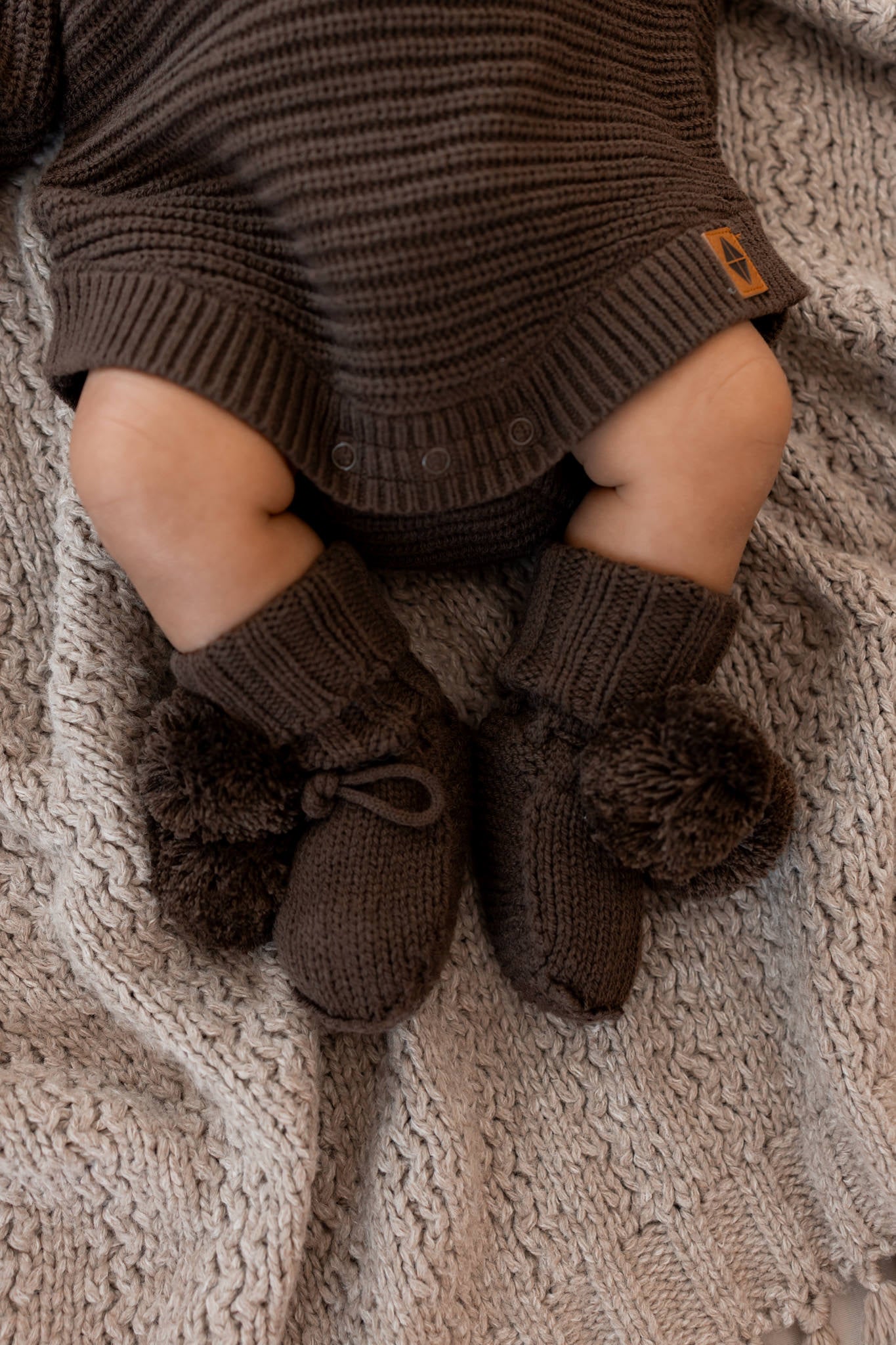 Knit Booties in Espresso