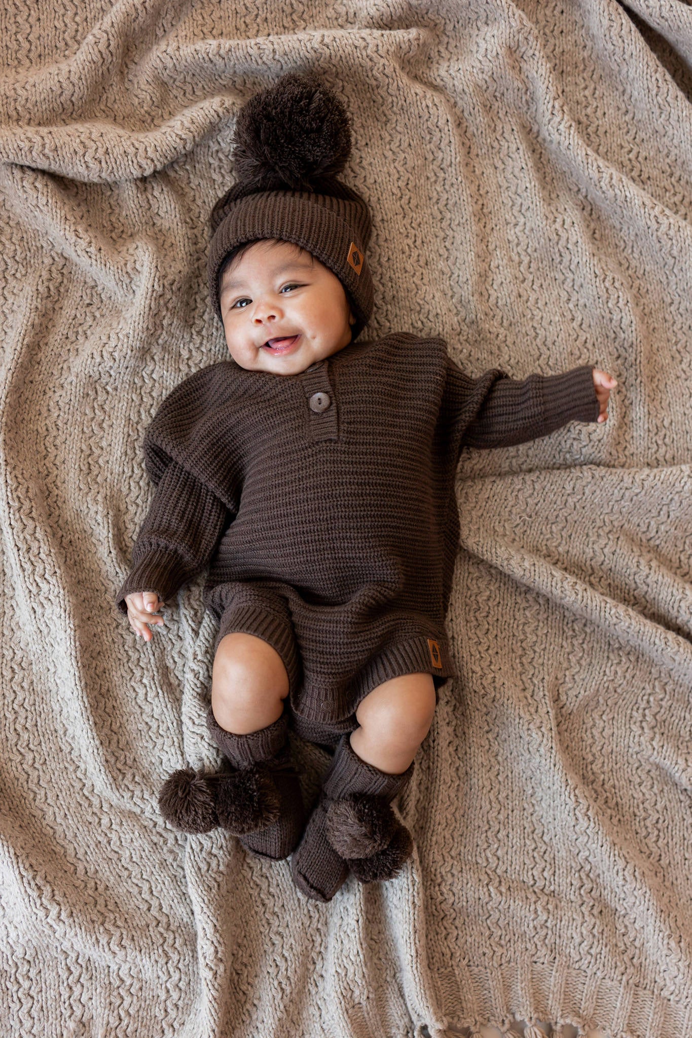 Knit Booties in Espresso